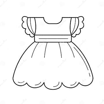 Child Dress Vector Line Icon. Stock Vector - Illustration of line ...