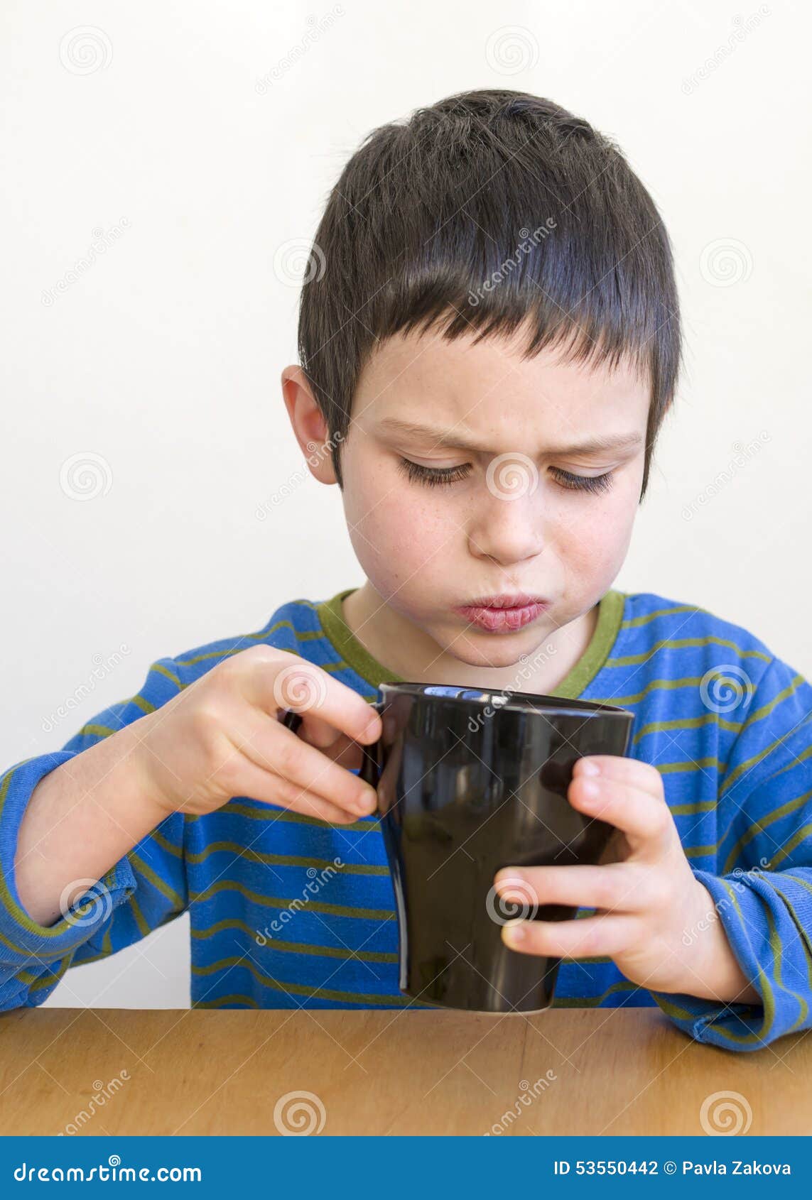 Child Drinking Cup Of Tea Stock Photo Image 53550442
