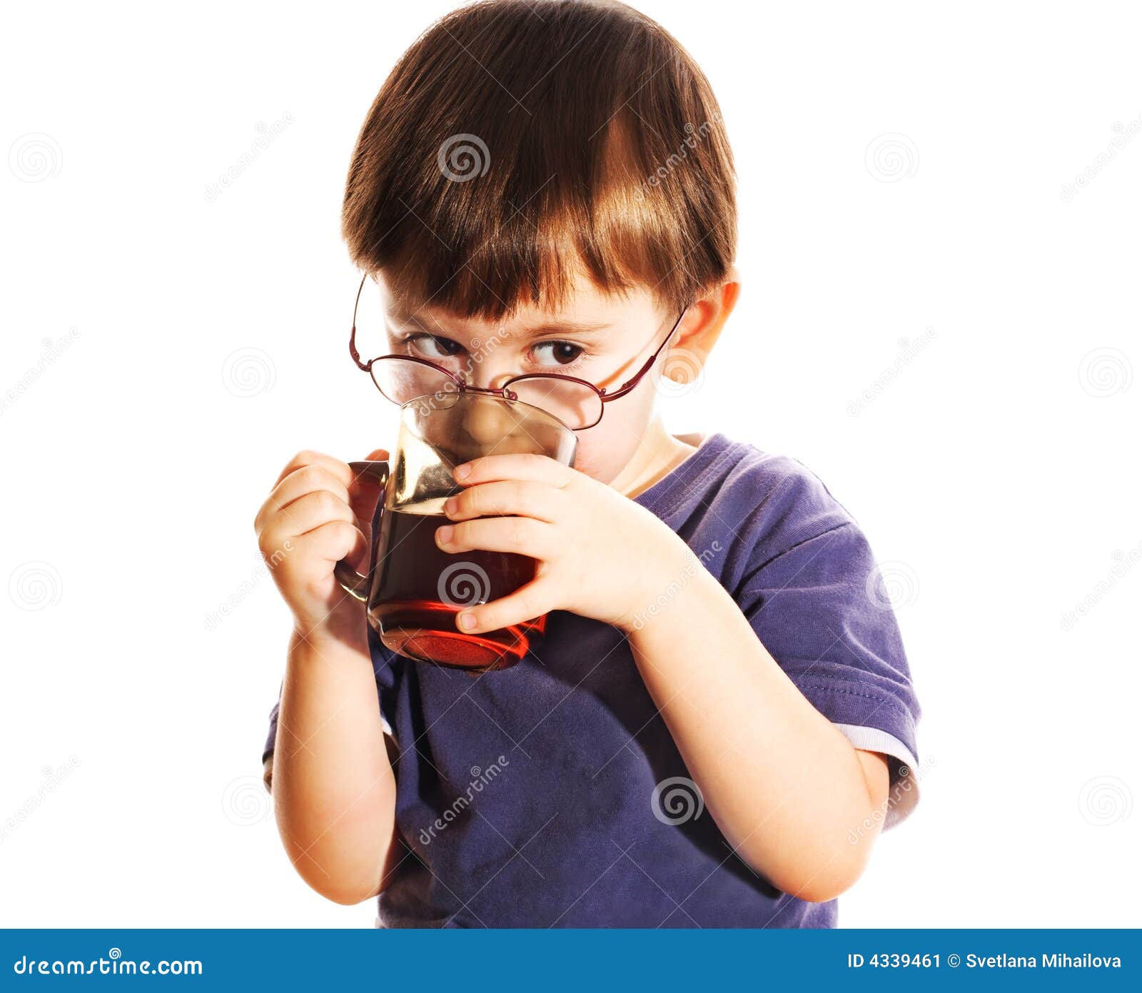 Child Is Drinking Some Tea Stock Image Image 4339461