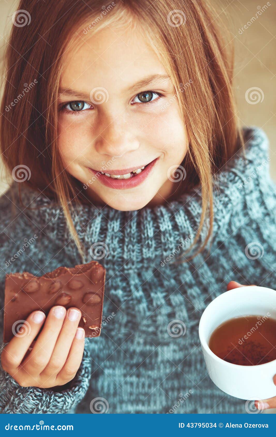 Child drinking tea stock photo. Image of preteen, lifestyle 43795034