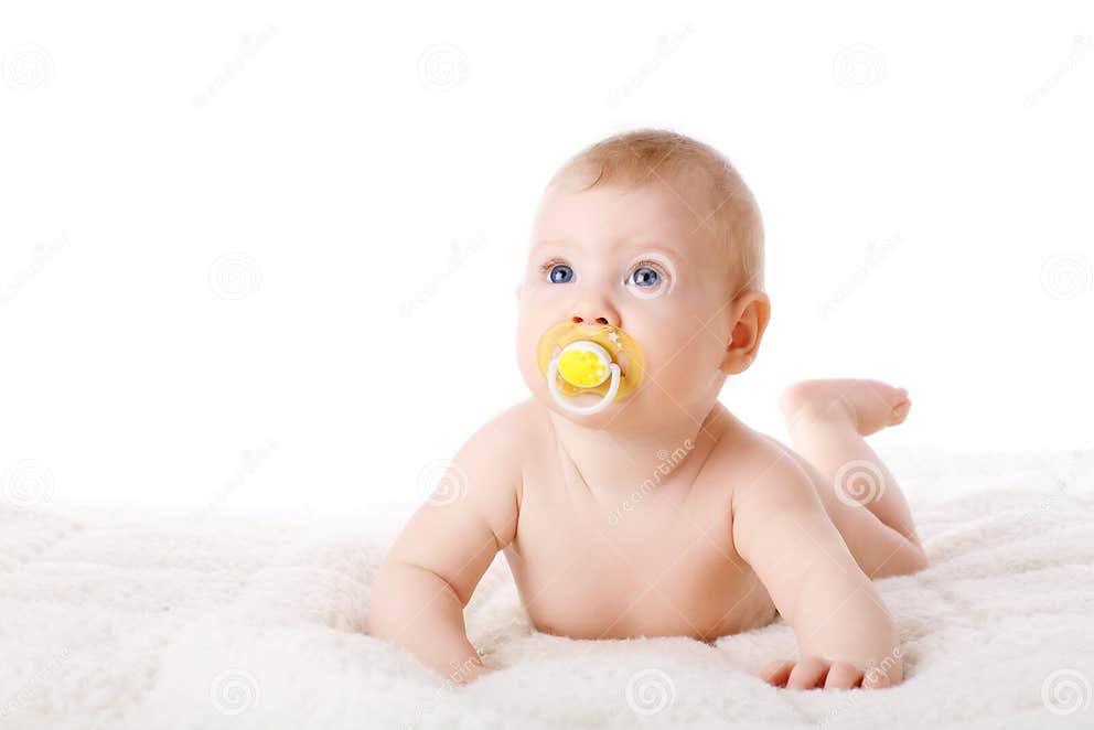 Child with dummy stock image. Image of girl, childhood 10425553