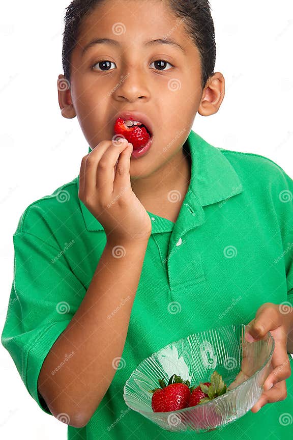 Child Eating Strawberries stock image. Image of isolated 20387143