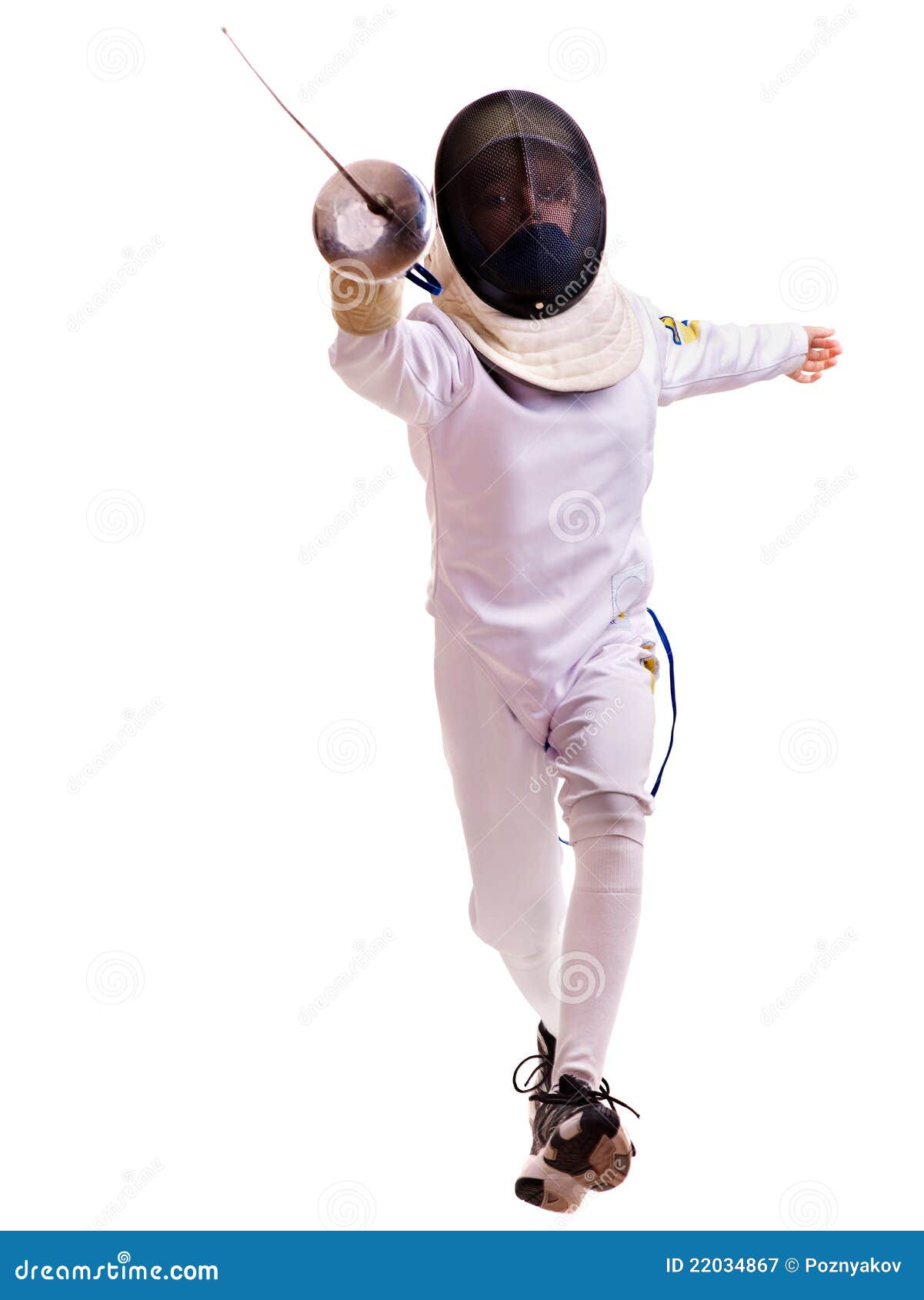 child epee fencing lunge.