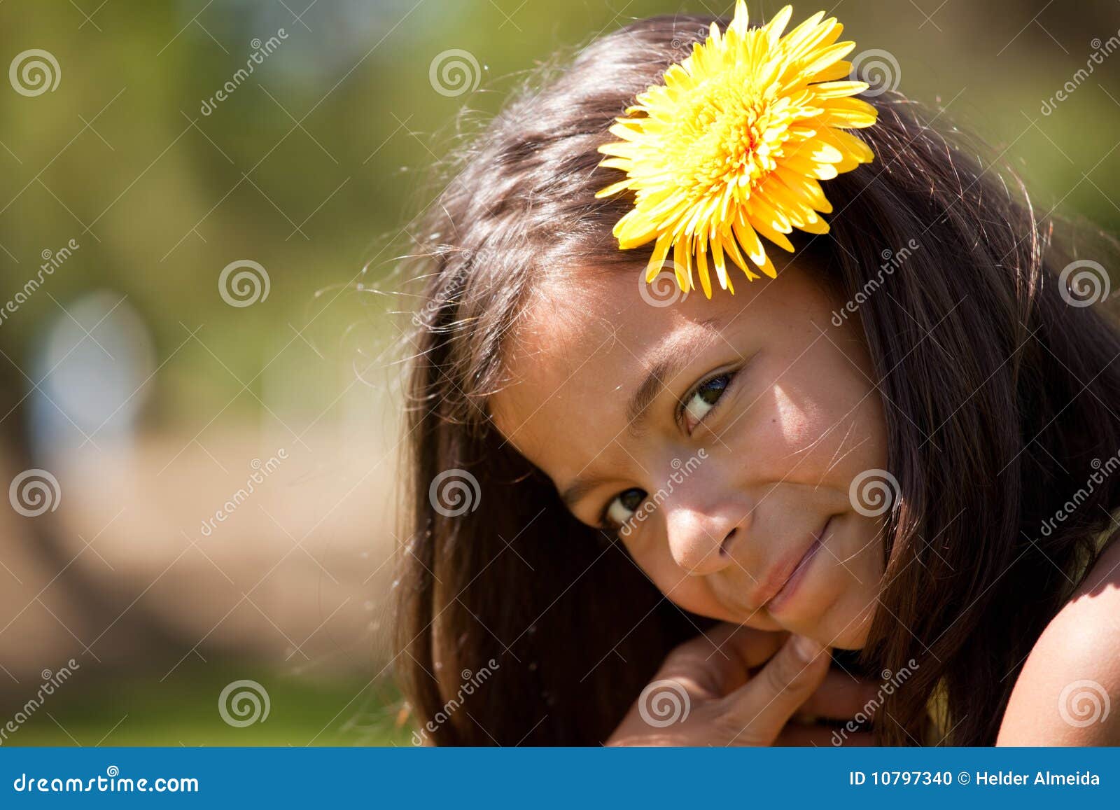 Child with a Flower in the Head Stock Photo Image of little, clean