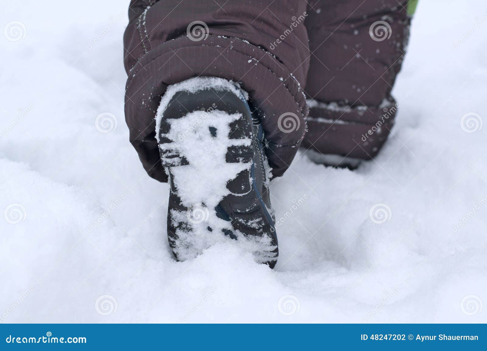 Child footing in snow stock photo. Image of child, tour - 48247202