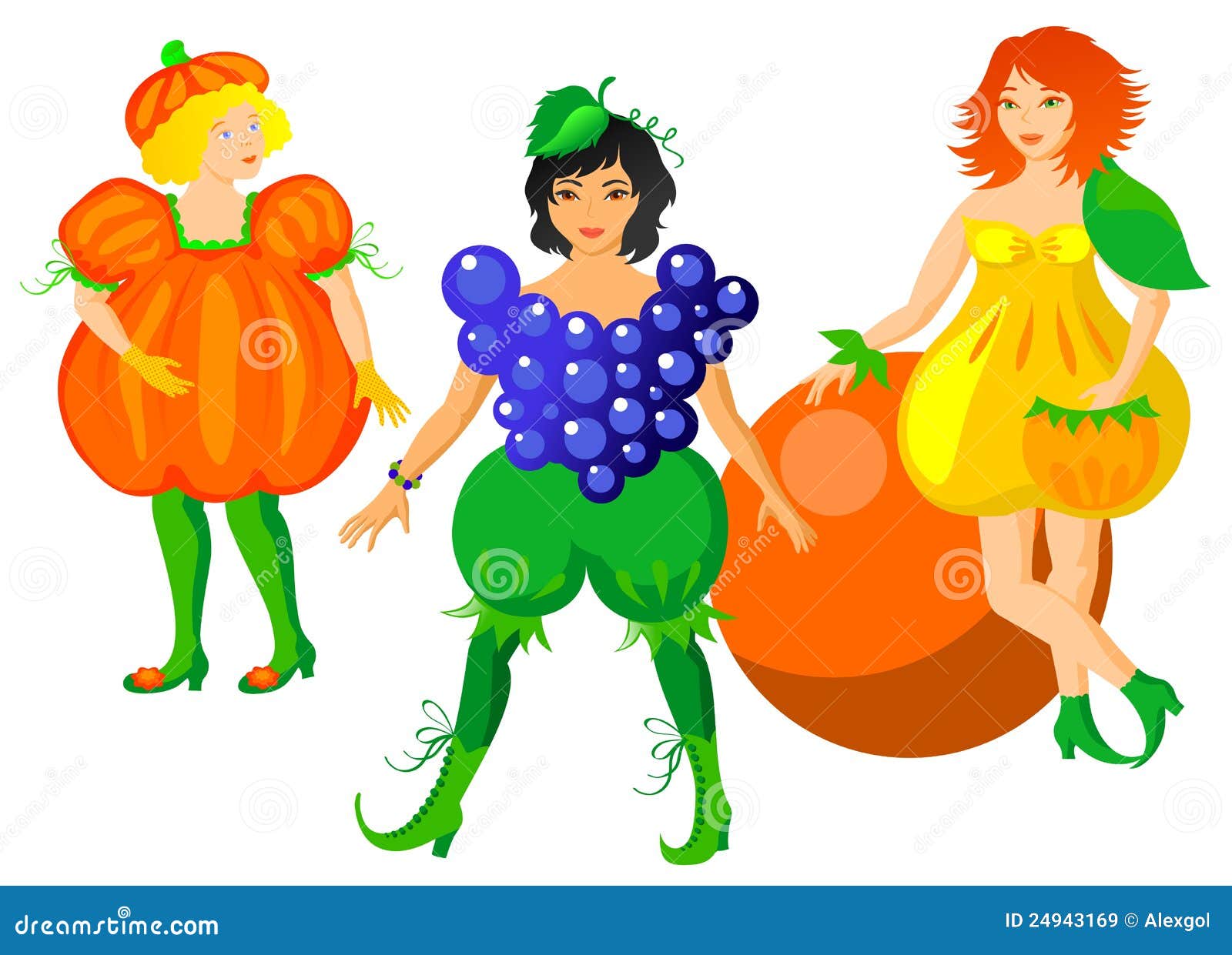 Child in fruits costumes stock vector. Illustration of girl 24943169