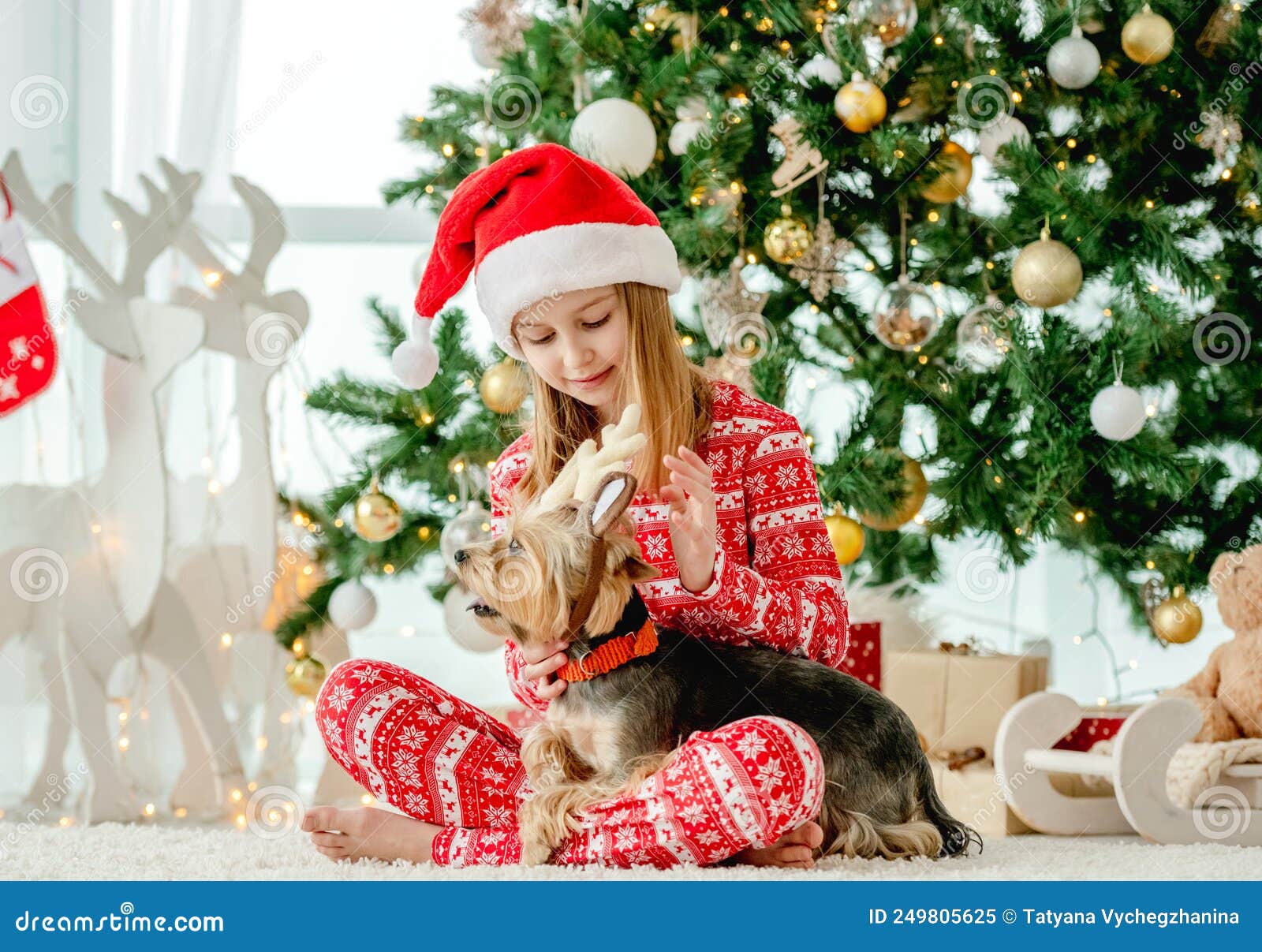 Child in Christmas time stock image. Image of beautiful - 249805625