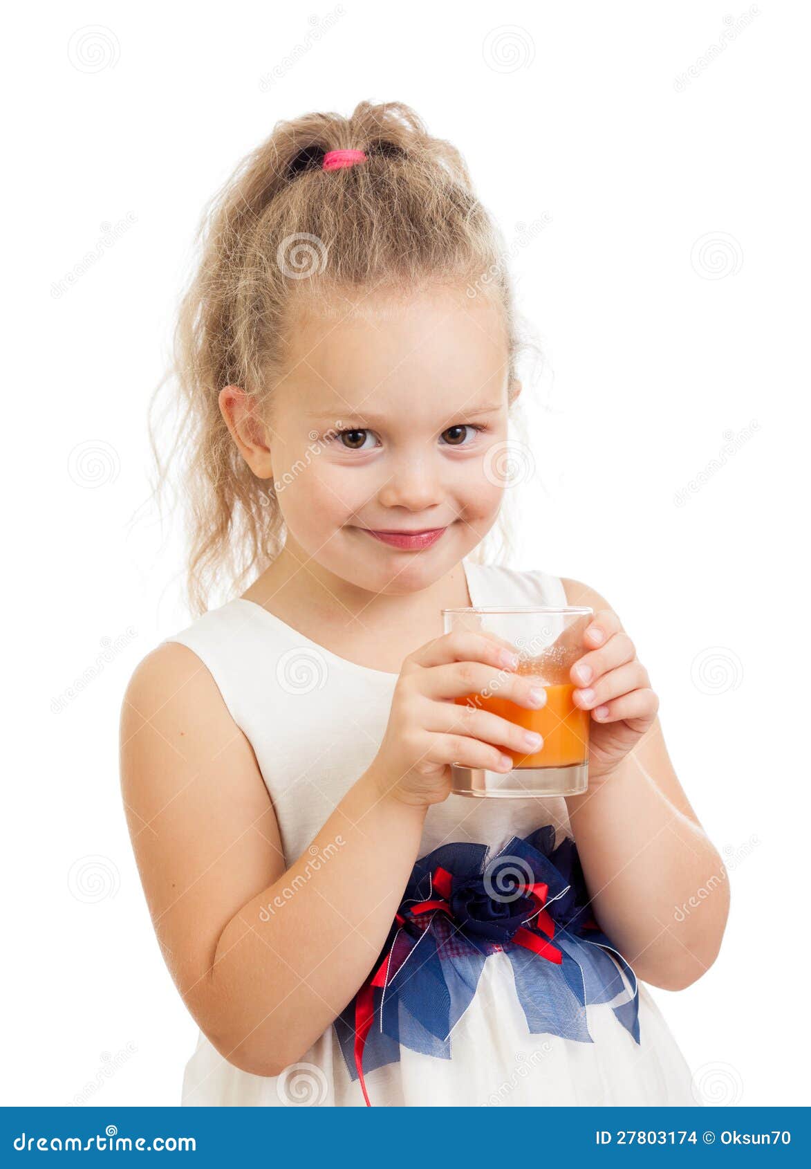 Child Girl Drinking Juice Isolated on White Stock Photo Image of