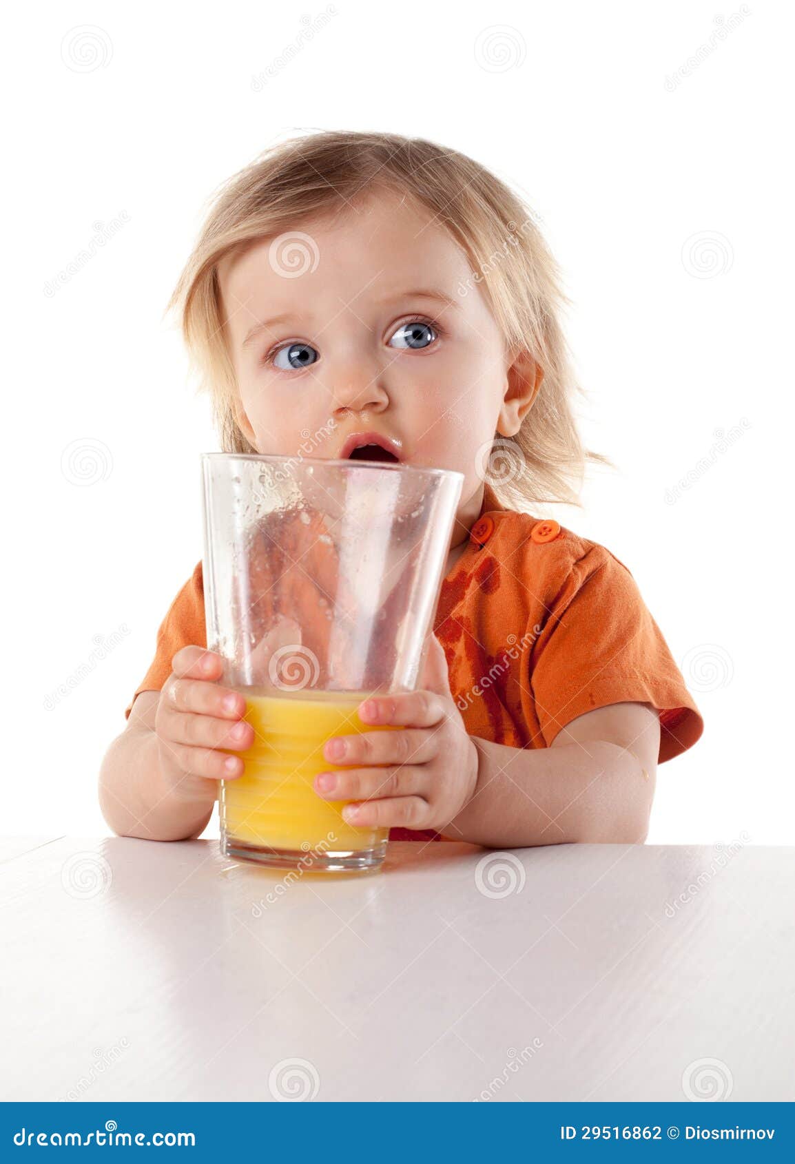 Child Girl Drinking Juice Isolated on White Stock Photo Image of