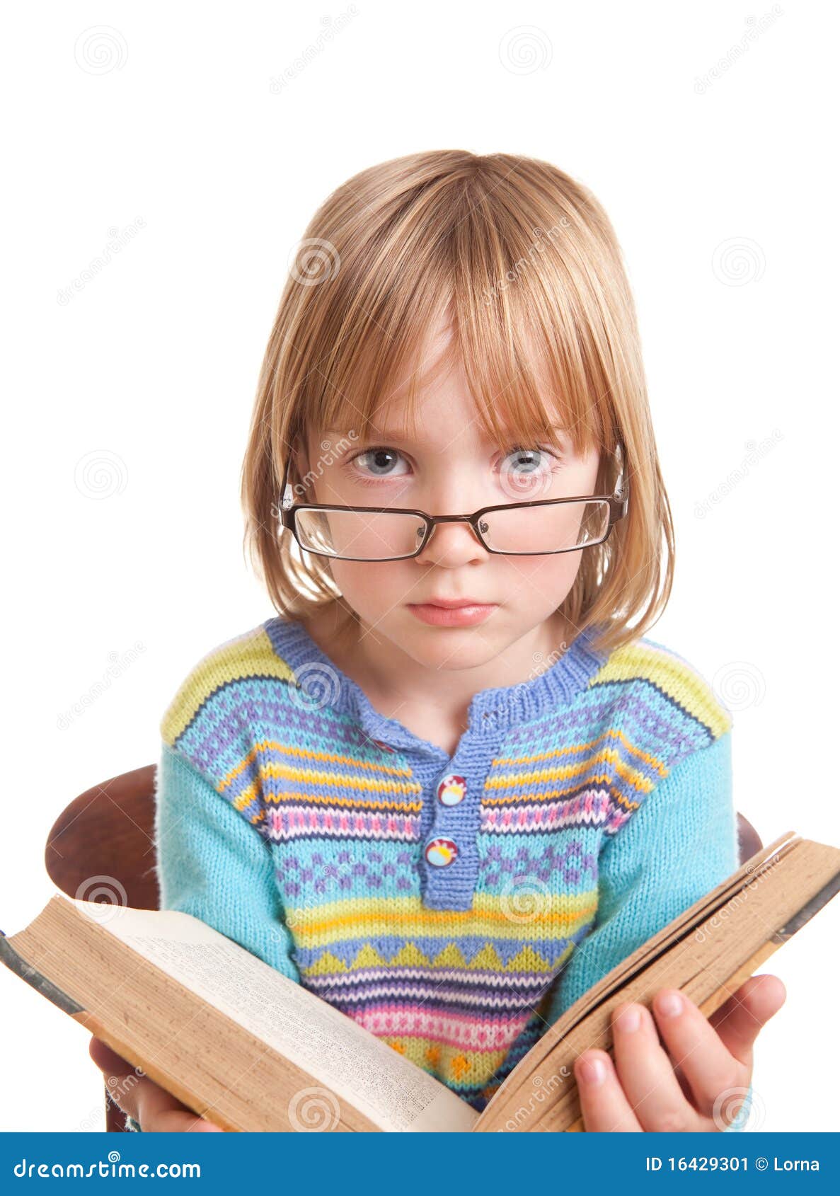 Child Glasses Book Isolated Stock Image Image of preschool