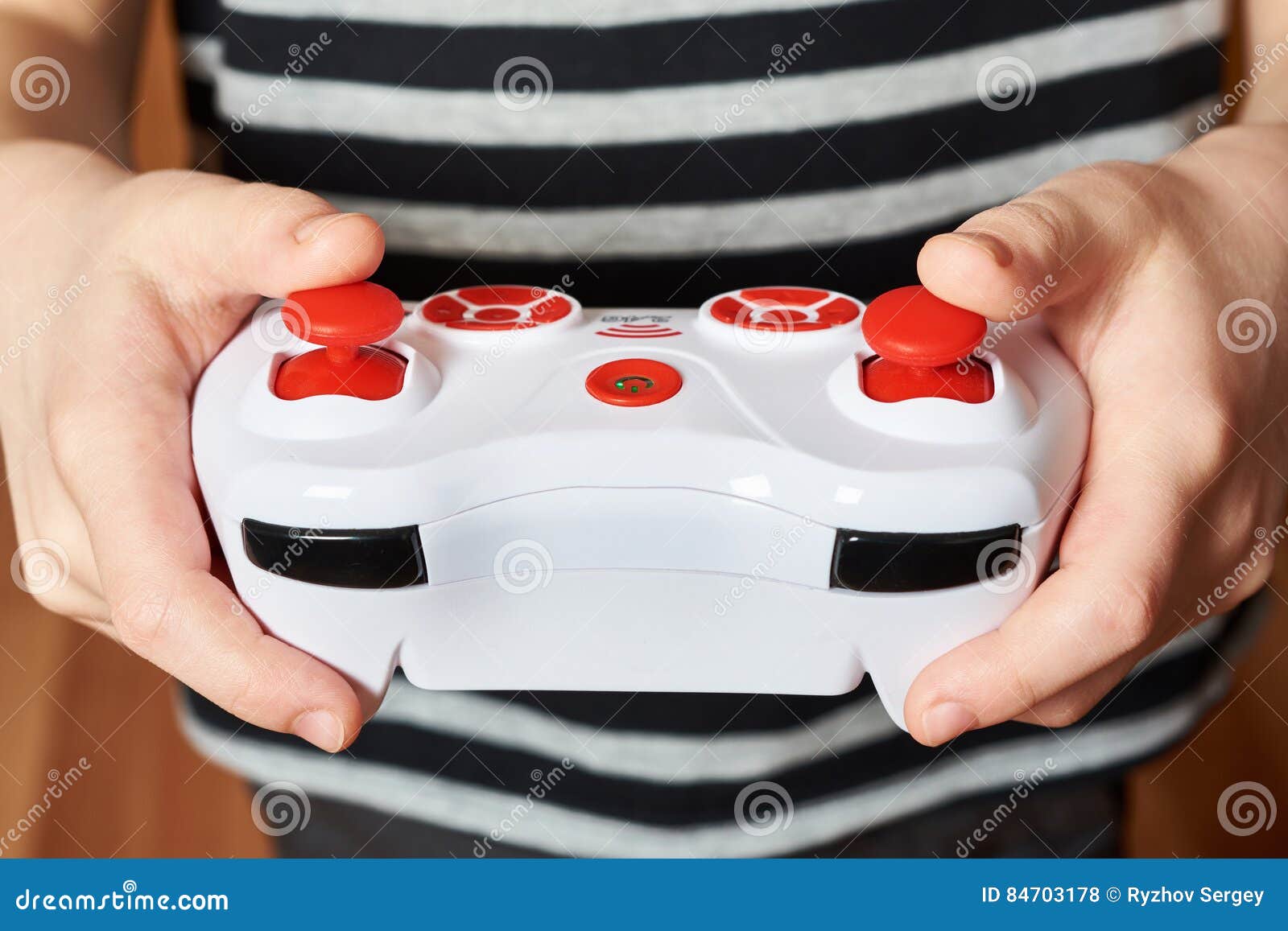 Child Hands Use Remote Control Toy Stock Photo Image of closeup