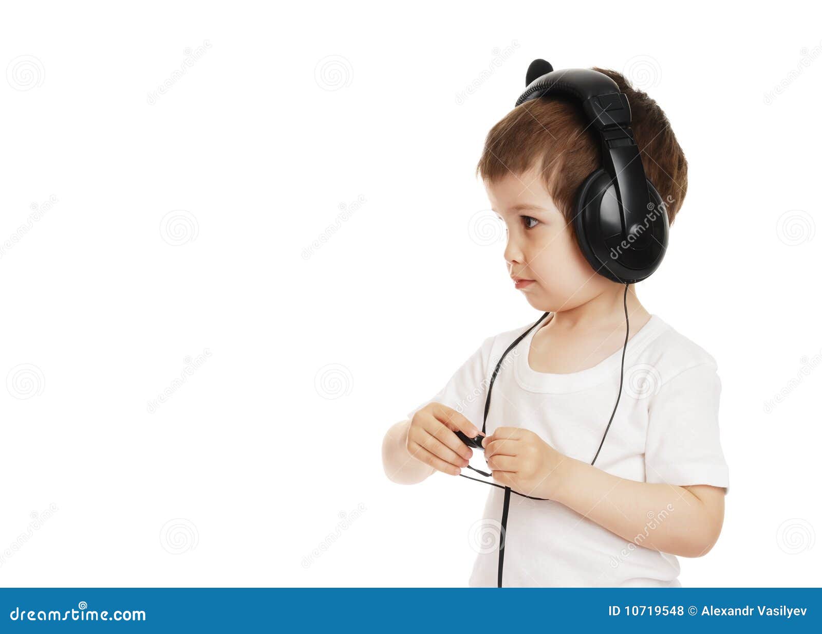 The child in headphones stock photo. Image of hearing 10719548