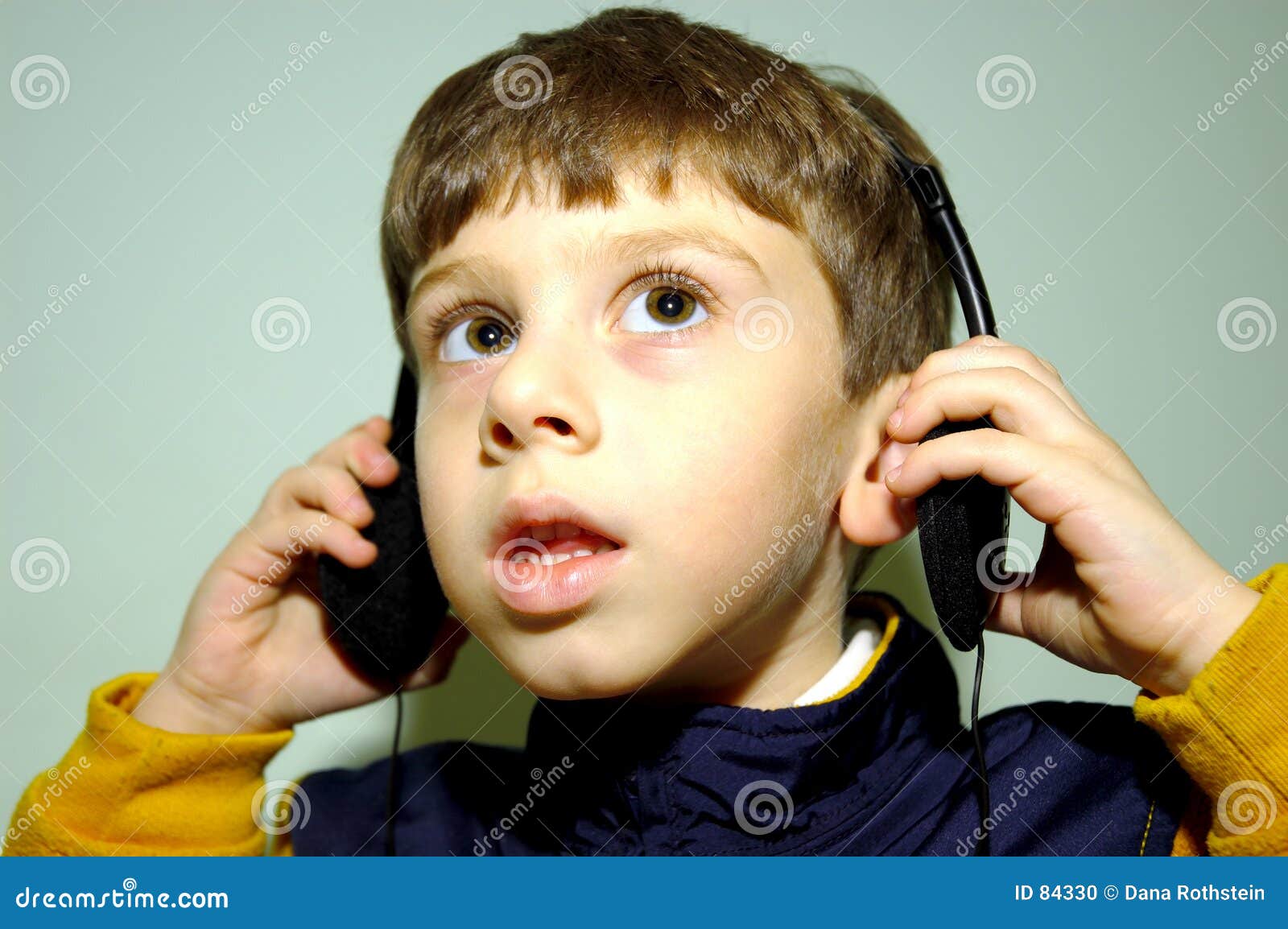 Child with Headphones 4 stock photo. Image of listening 84330