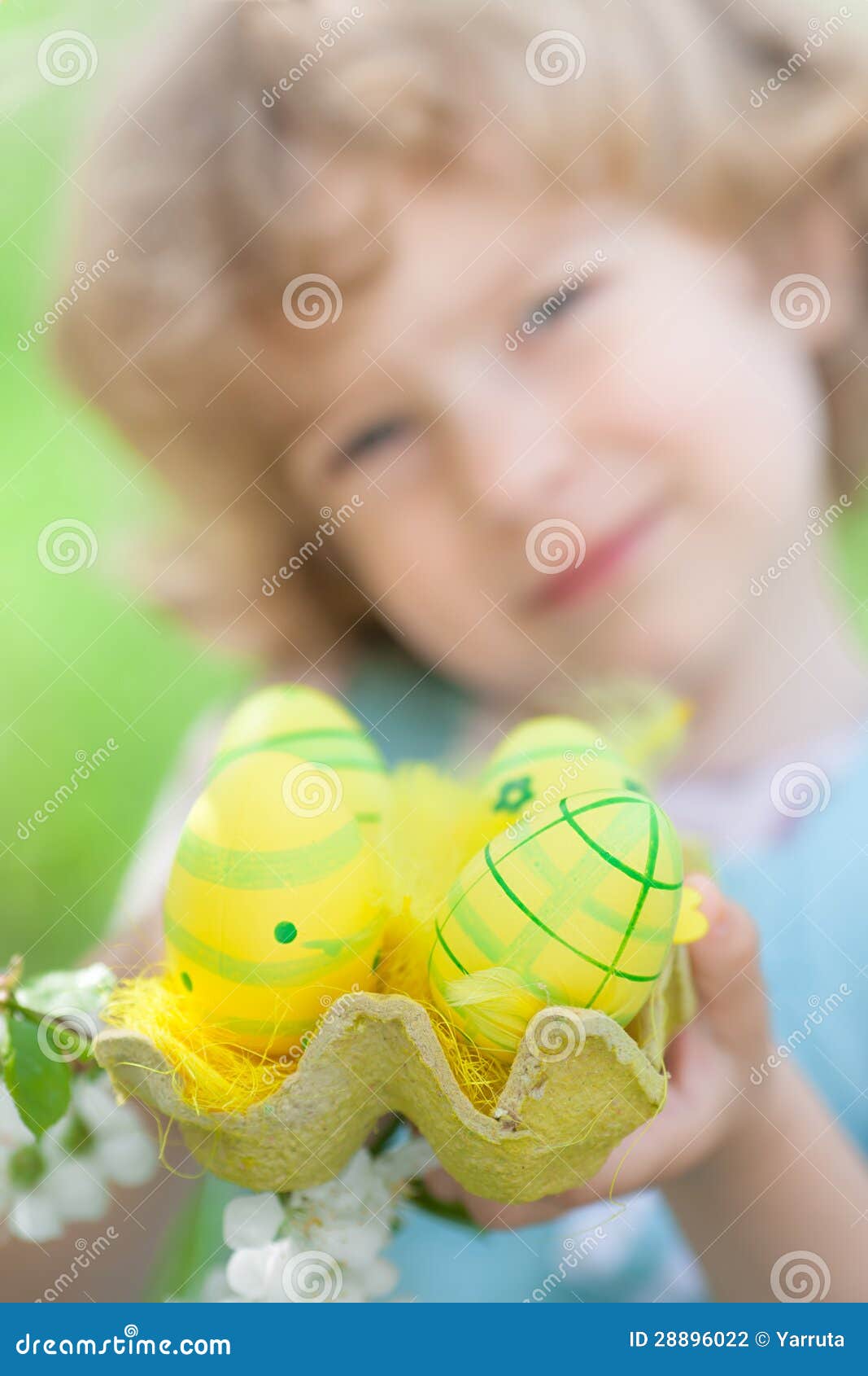 Child Holding Easter Eggs Stock Photo Image Of Handmade 28896022