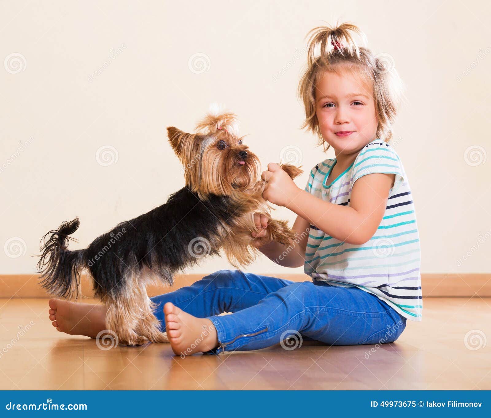 yorkshire terrier and children