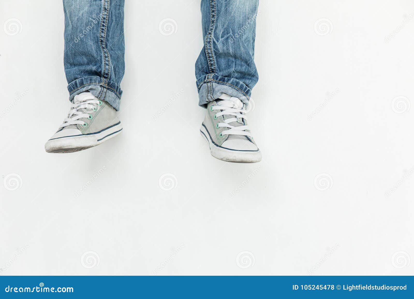 Child in jeans and shoes stock photo. Image of people - 105245478