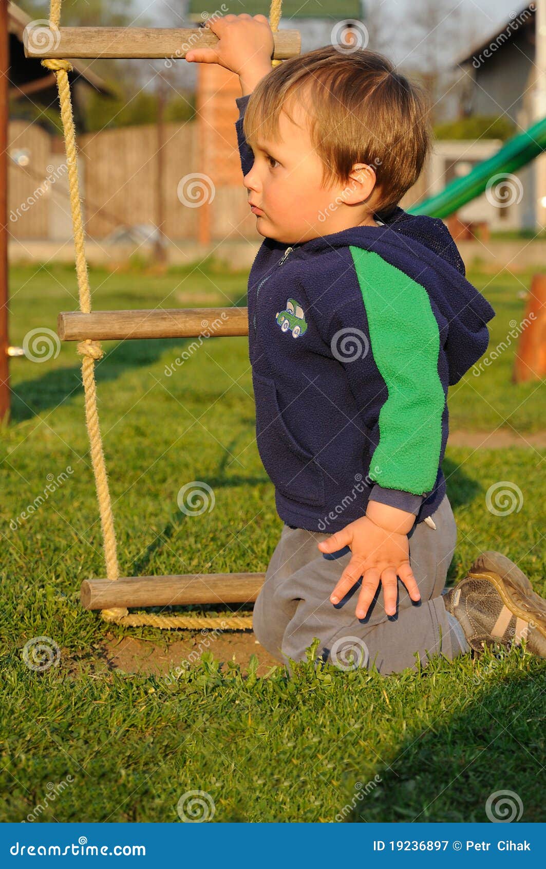 Child on knees stock image. Image of child, little, outdoors 19236897