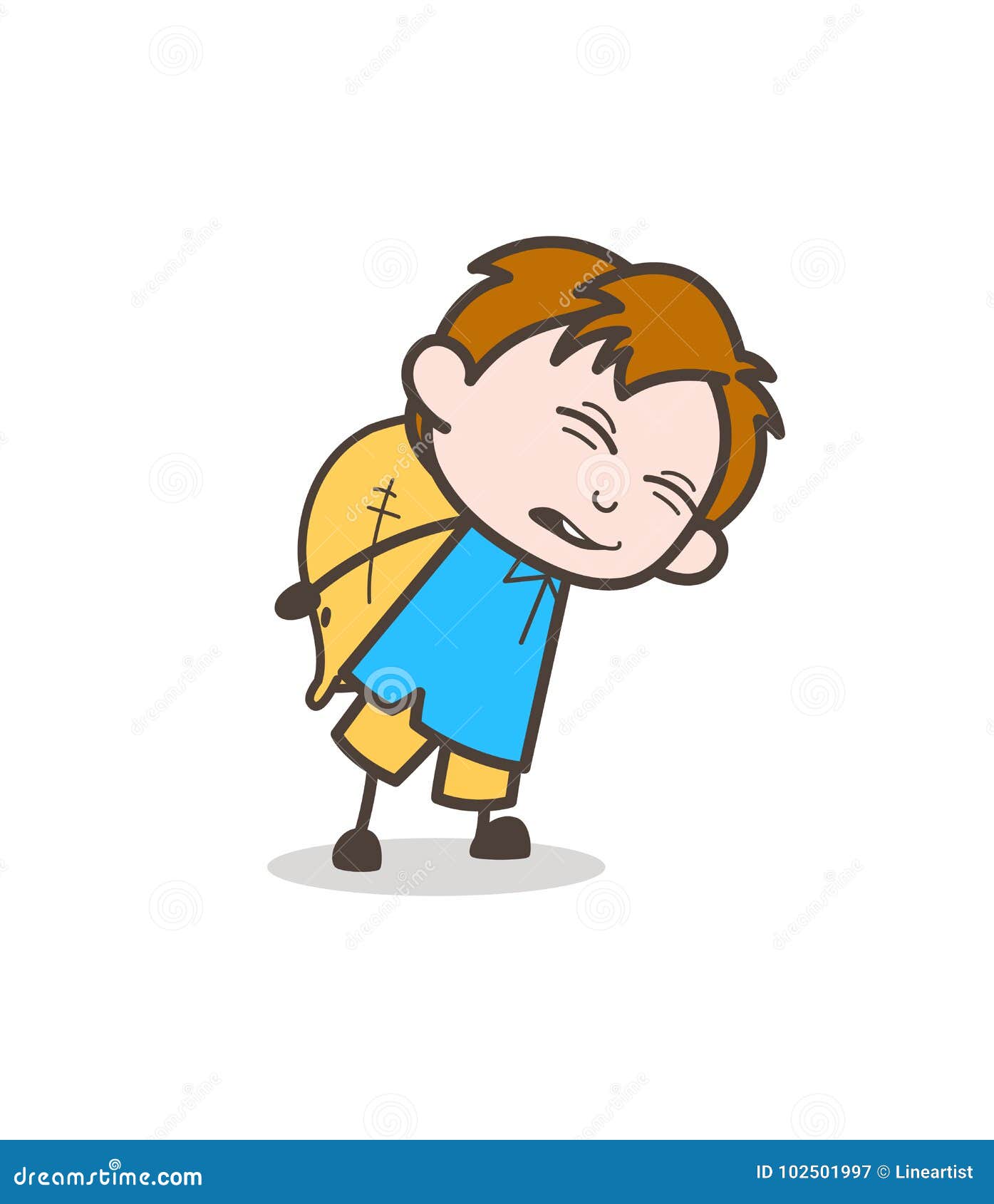 Child Labor Concept - Cute Cartoon Kid Vector Stock Illustration -  Illustration of teenager, male: 102501997