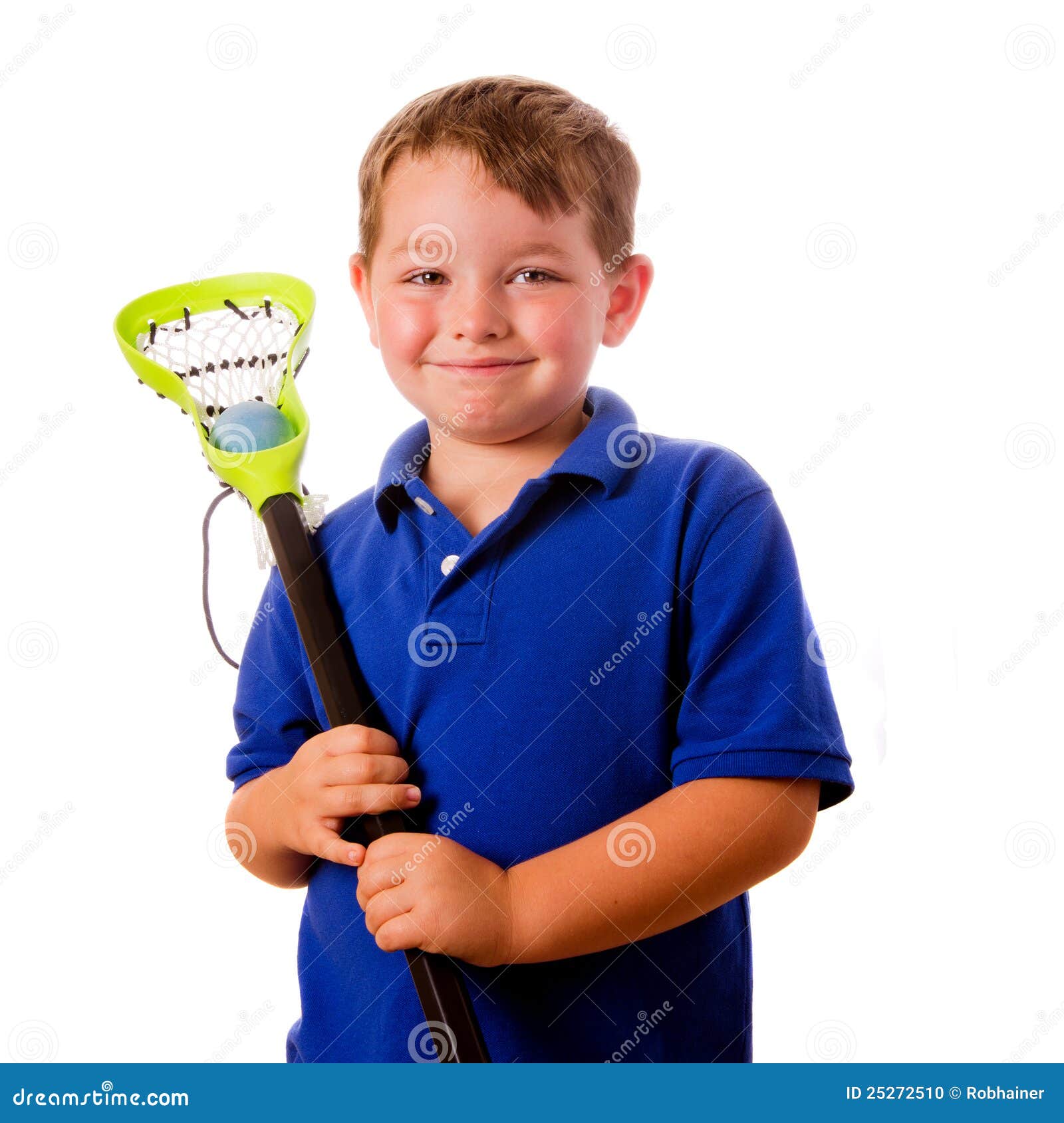 Child Lacrosse Player with His Stick and Ball Stock Photo Image of