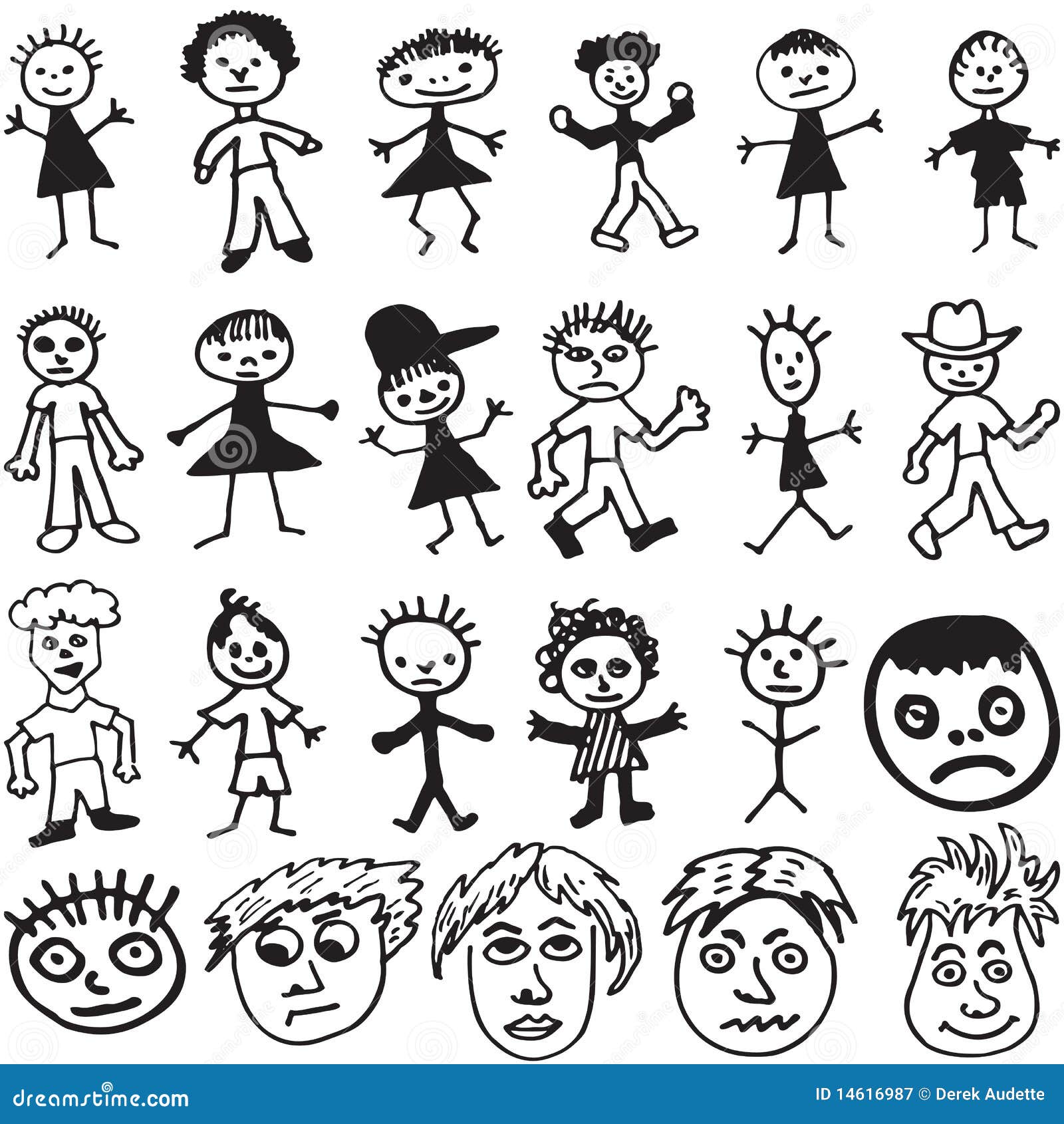 How to Draw Stick Figures to begin drawing Cartoon People 