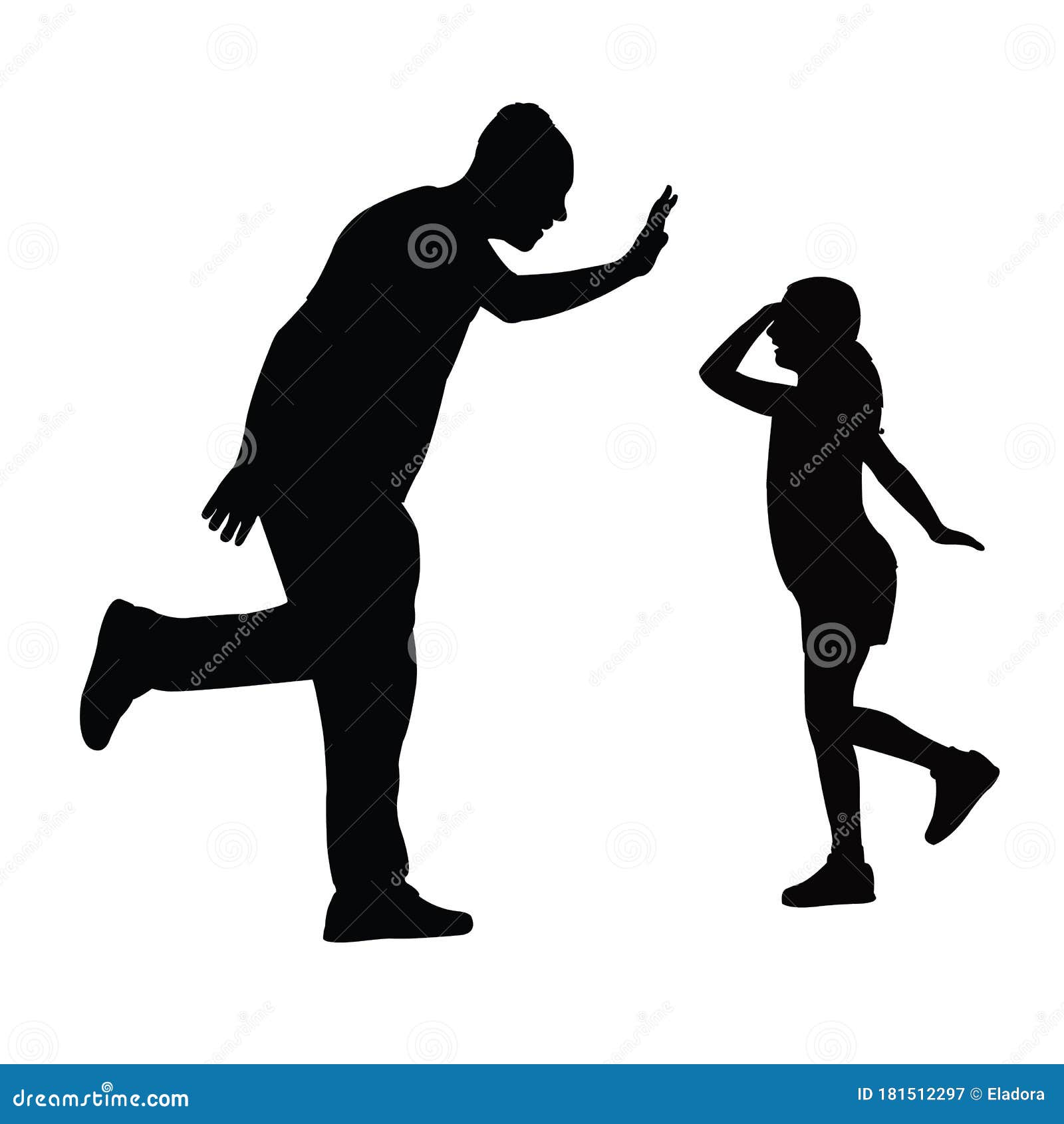 Download A Child And Man Playing Black Color Silhouette Stock ...