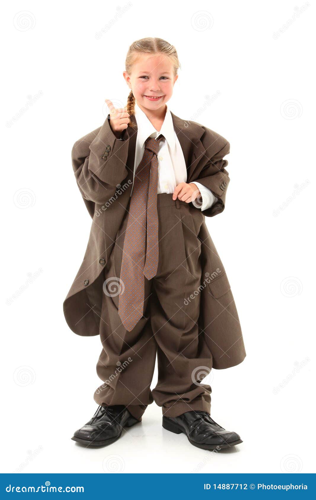Child In Oversized Suit Stock Photo Image Of Female 14887712