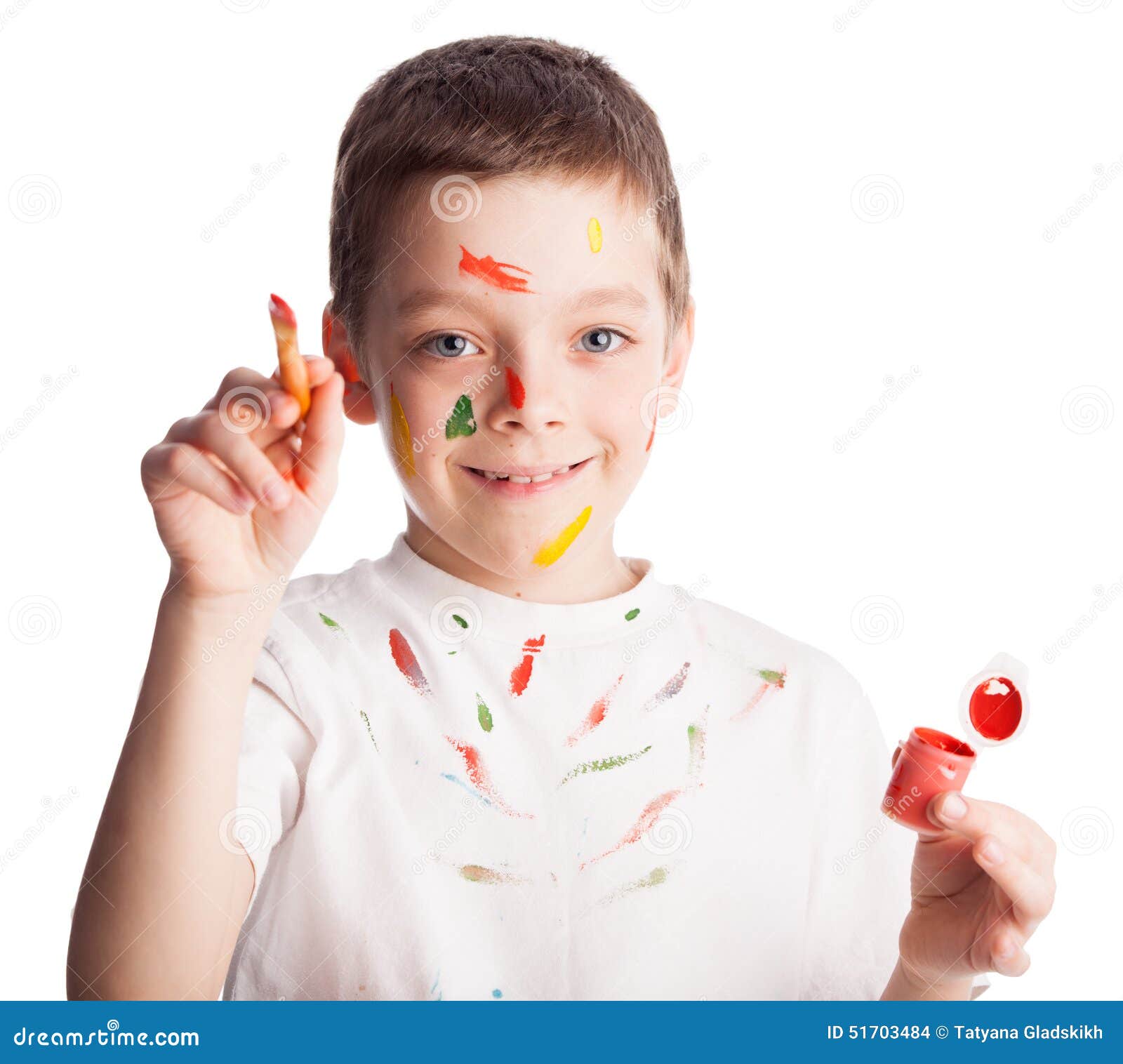 Child with paintbrush stock photo. Image of sketching 51703484