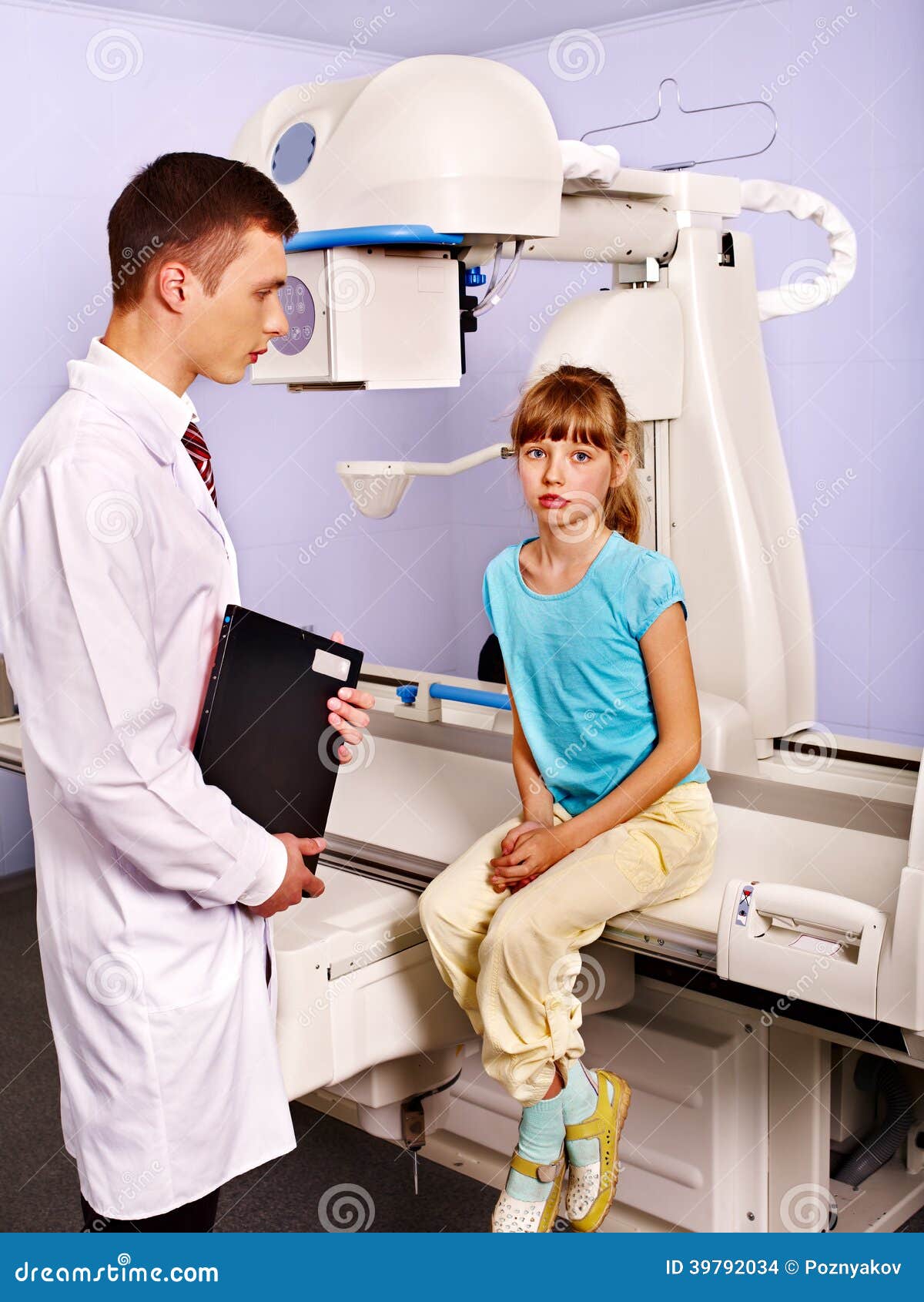 Child Patient In Xray Room. Stock Photo Image of