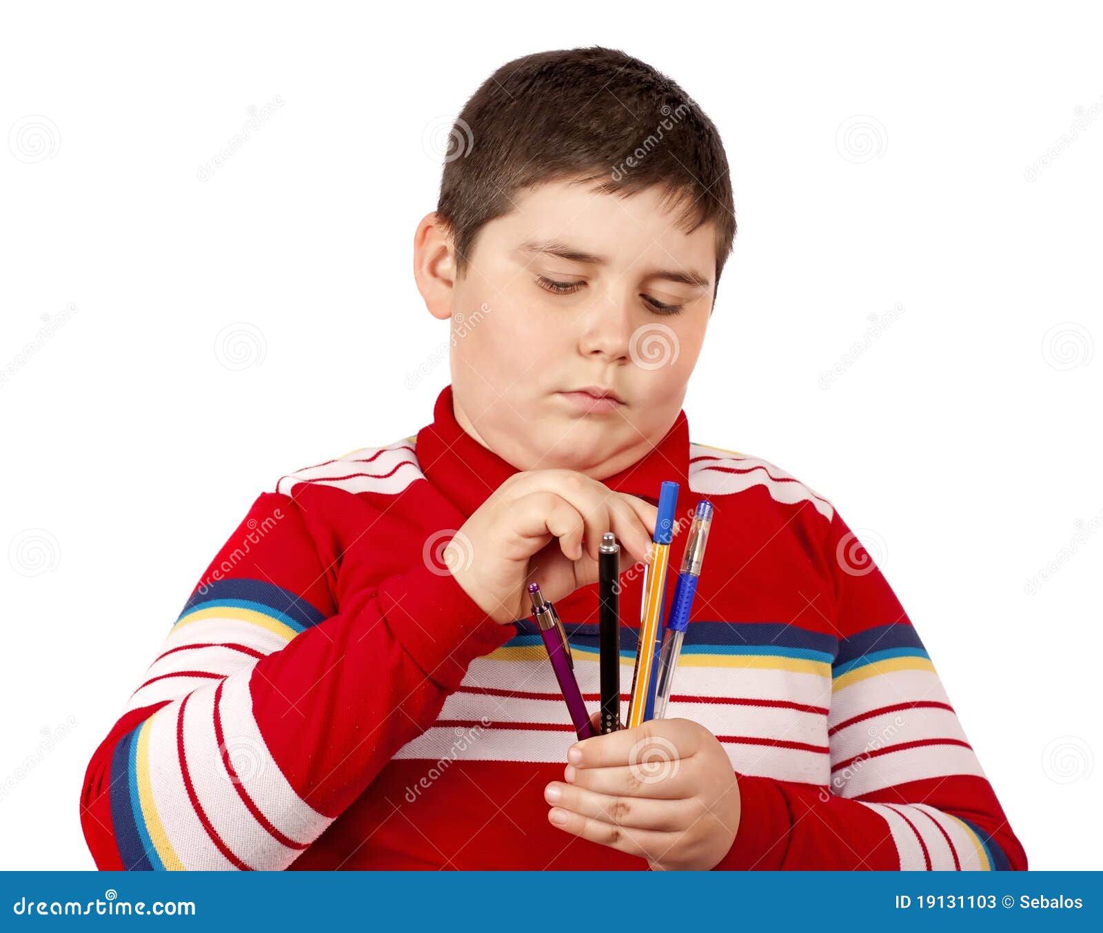 Child with pens stock image. Image of teenage, background 19131103