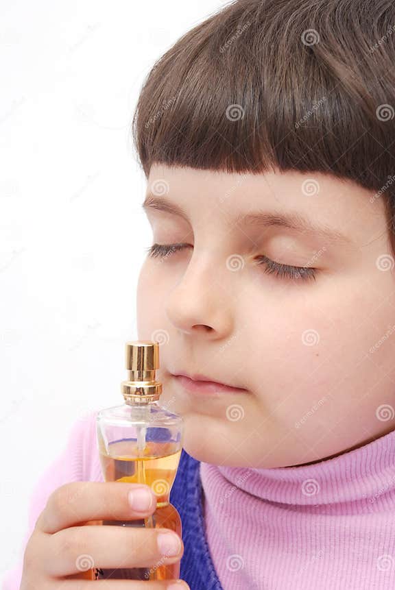 Child and perfume stock image. Image of cosmetic, perfume 4777961