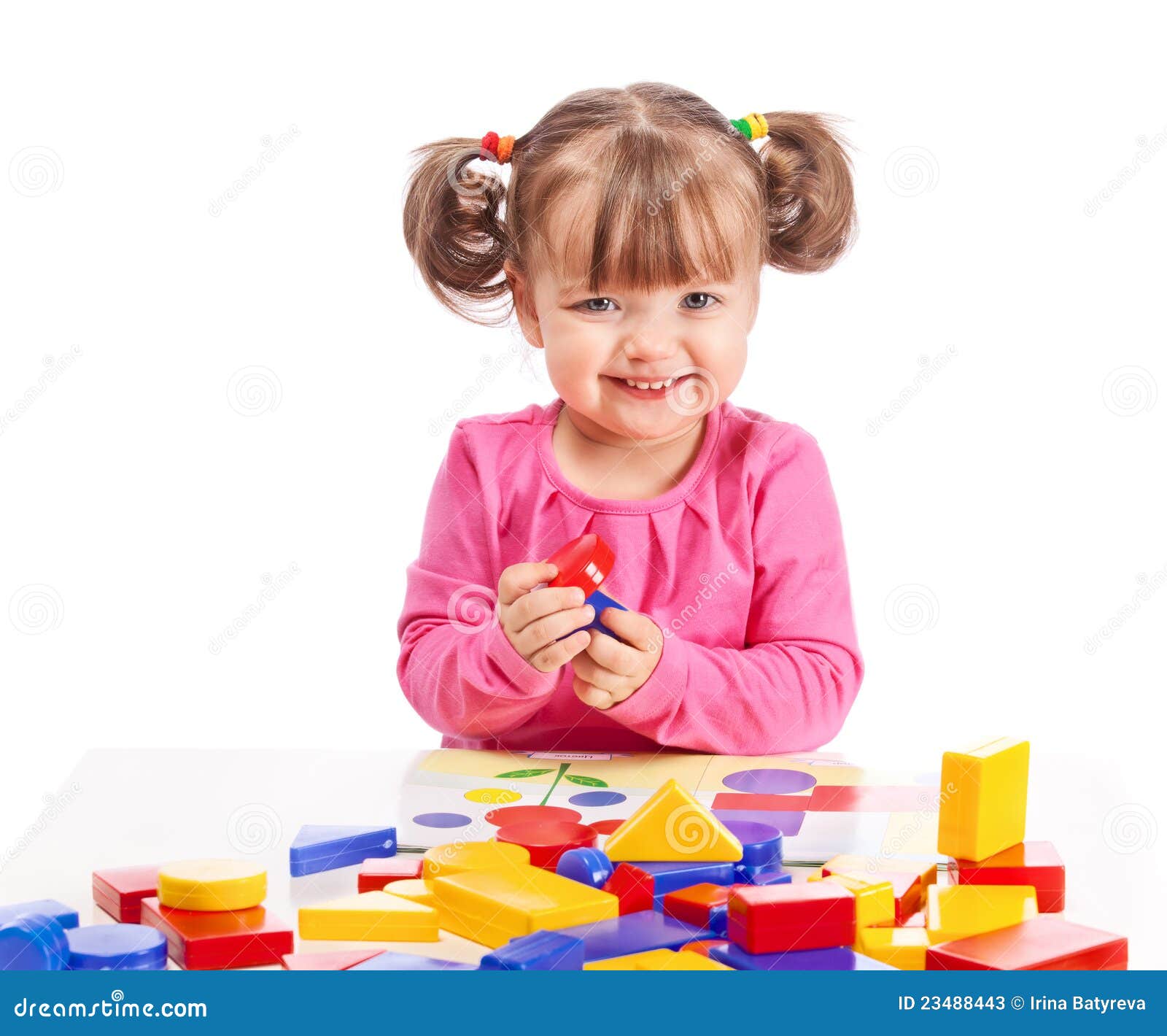 Child Plays in Developing Games Stock Image Image of cheerful, hair