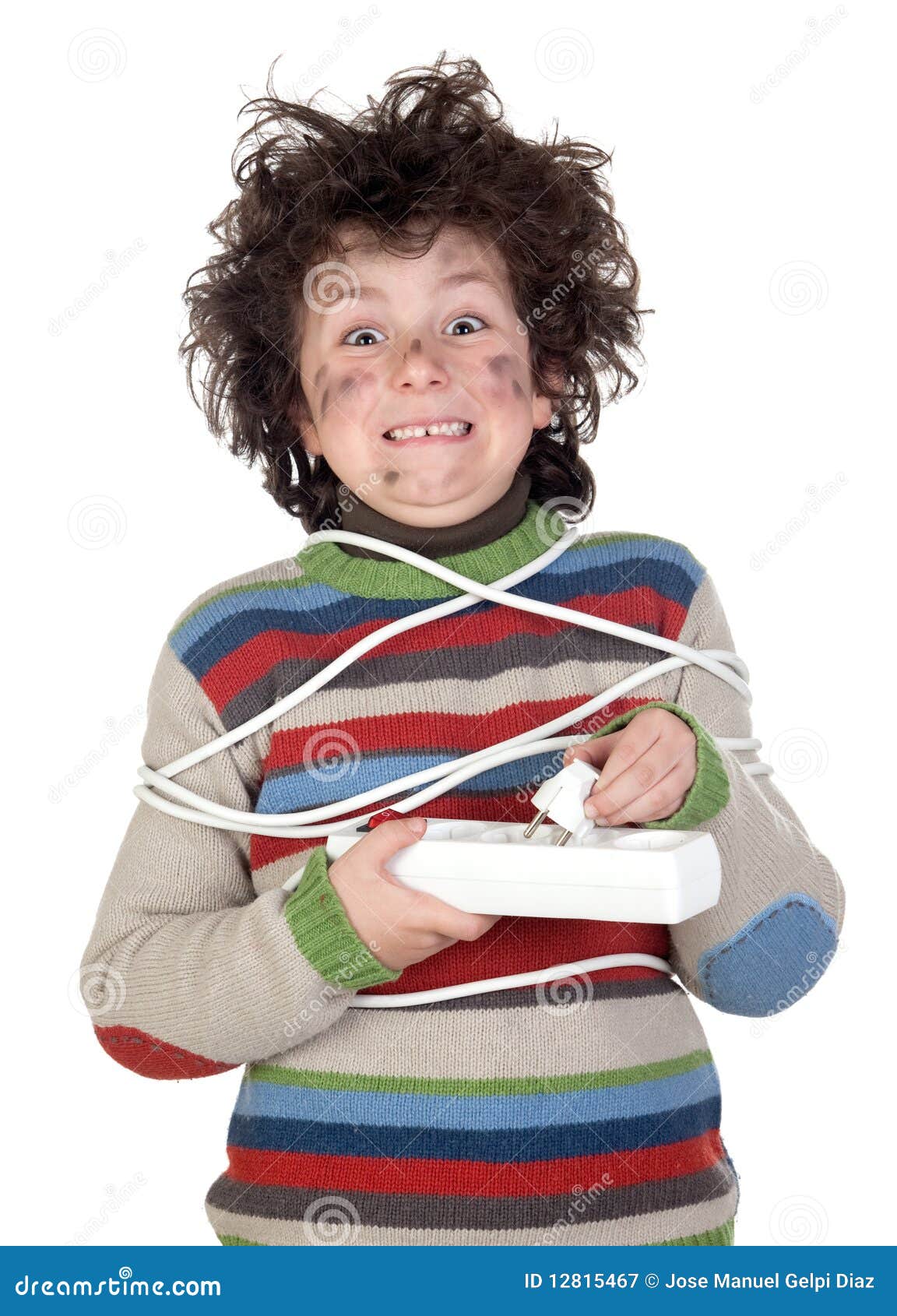 Child Plug Receiving Electric Shock Stock Image Image of harm, mouth