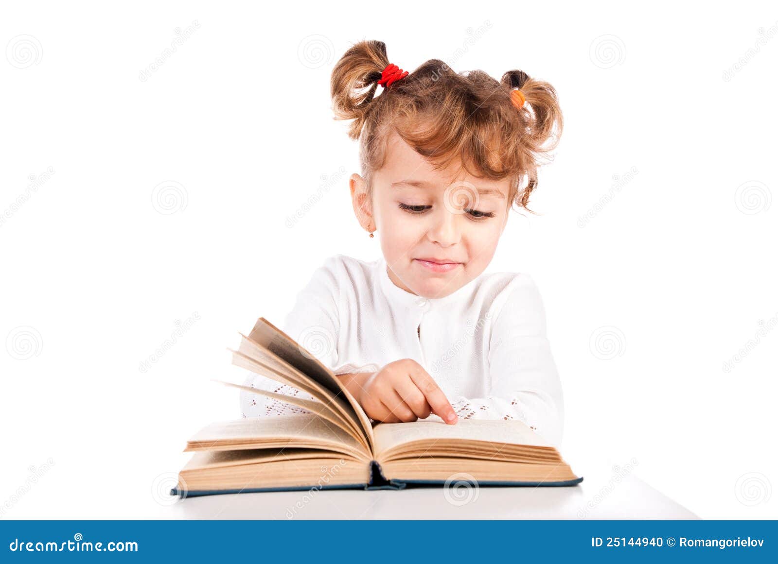 Child reading book stock photo. Image of people, blue 25144940