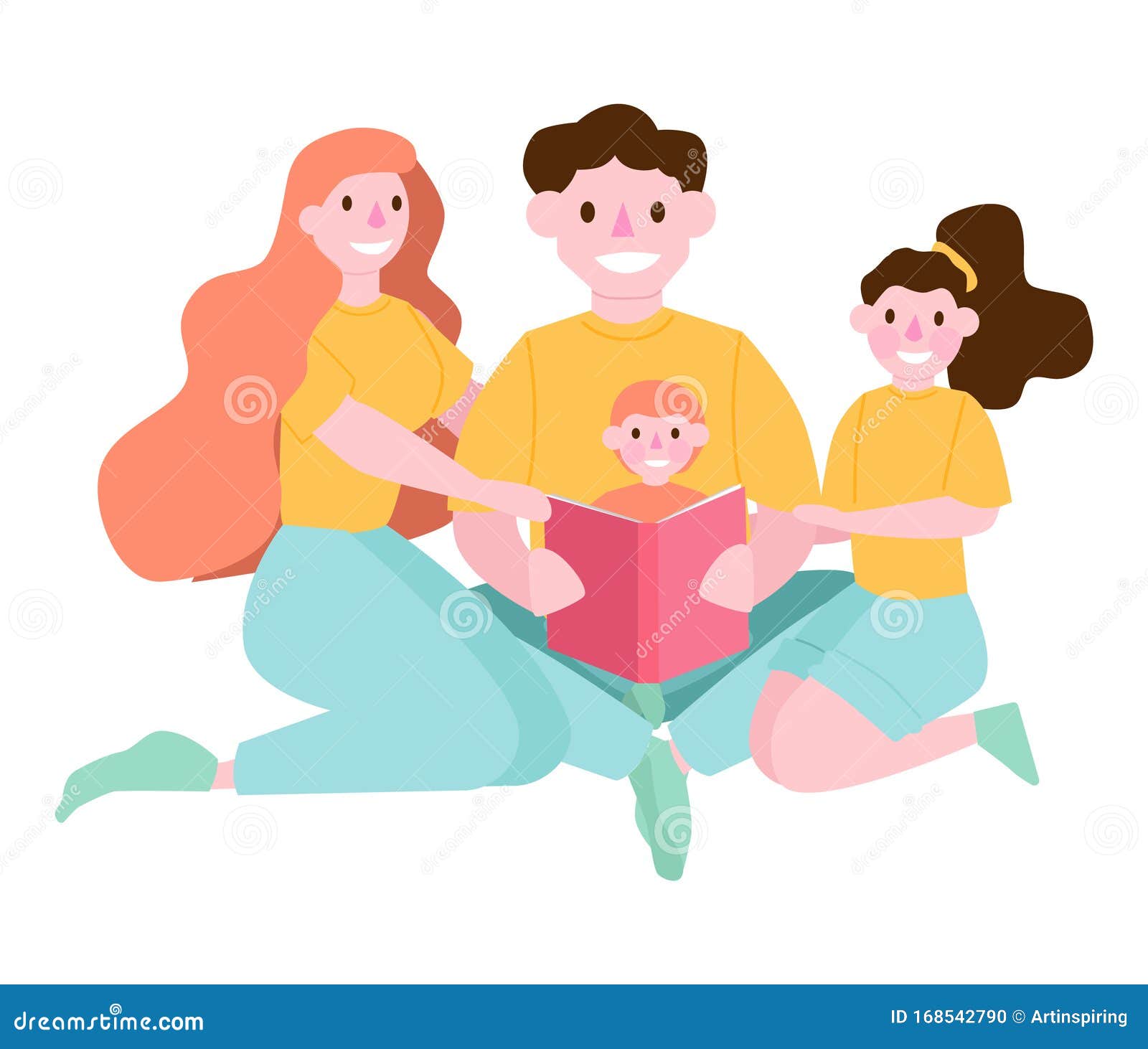 free family reading book clipart