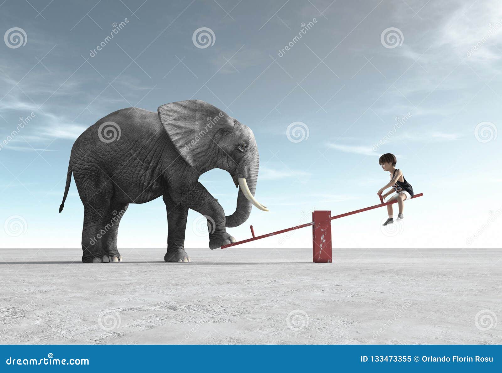 a child is in a rocking chair with an elephant