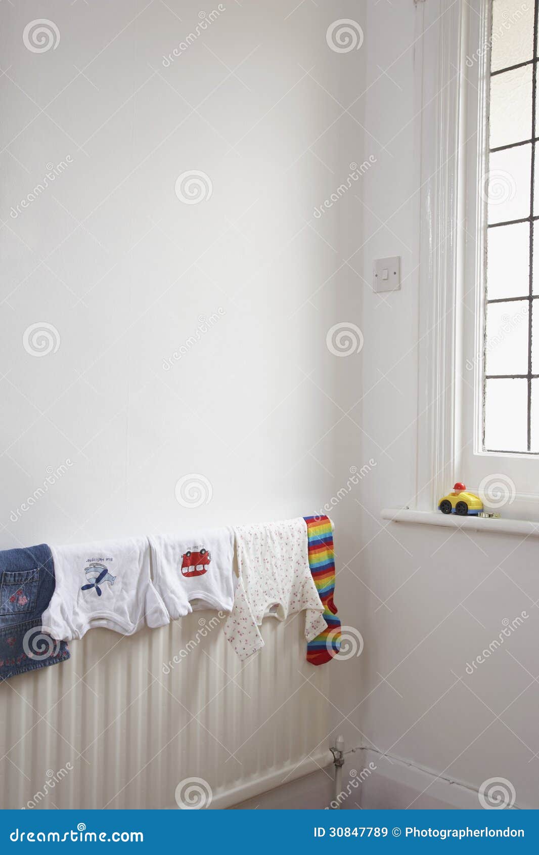 Child S Clothing Drying on Radiator Stock Image Image of hanging