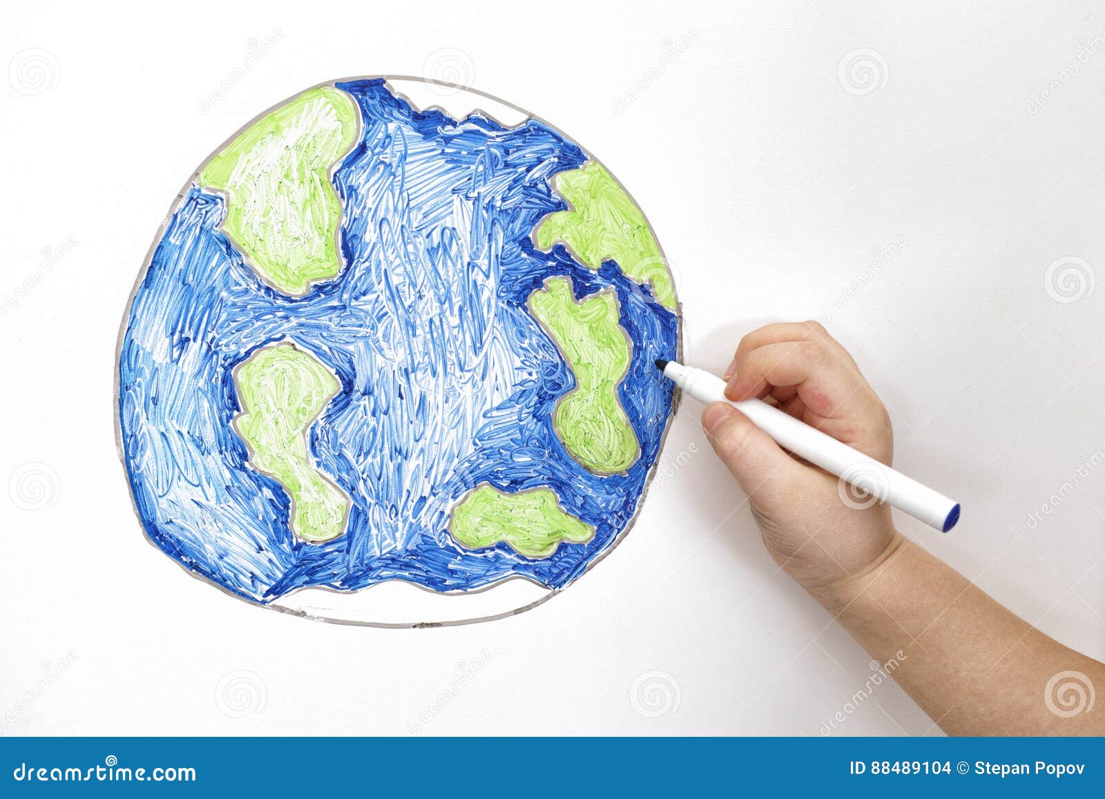 Earth hour concept. Vector hand drawn sketch illustration. Globe planet  with: Royalty Free #245583526