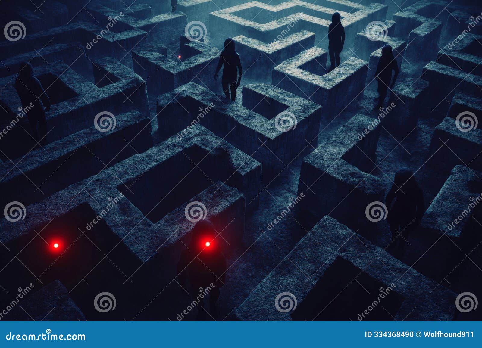 a child's nightmare of being stuck in a never-ending maze, chased by shadowy figures with