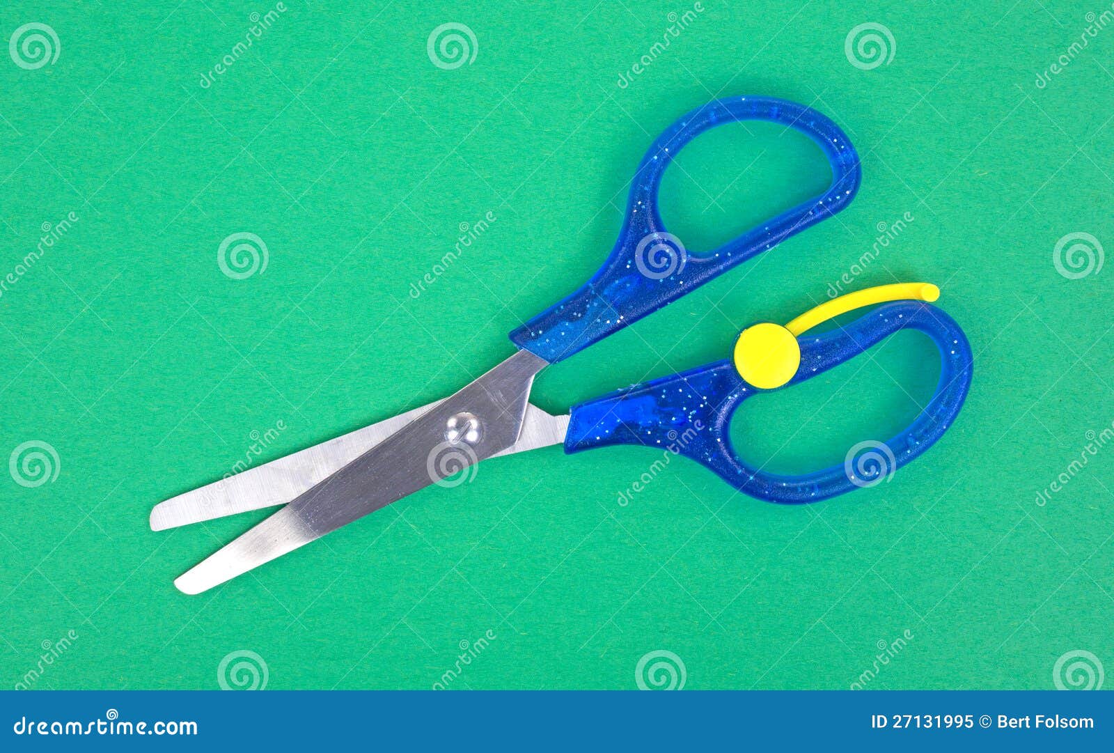 Child S Scissors on Green Craft Paper Stock Image - Image of handles,  paper: 27131995