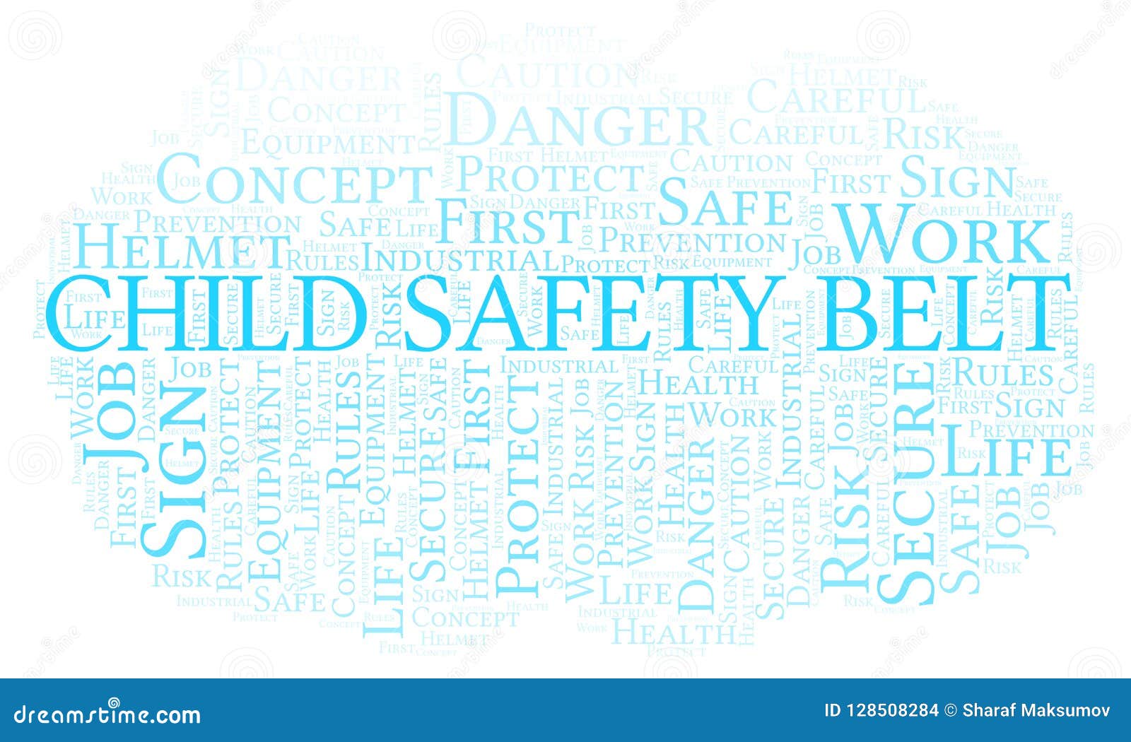 Child Safety Belt Word Cloud. Stock Illustration Illustration of