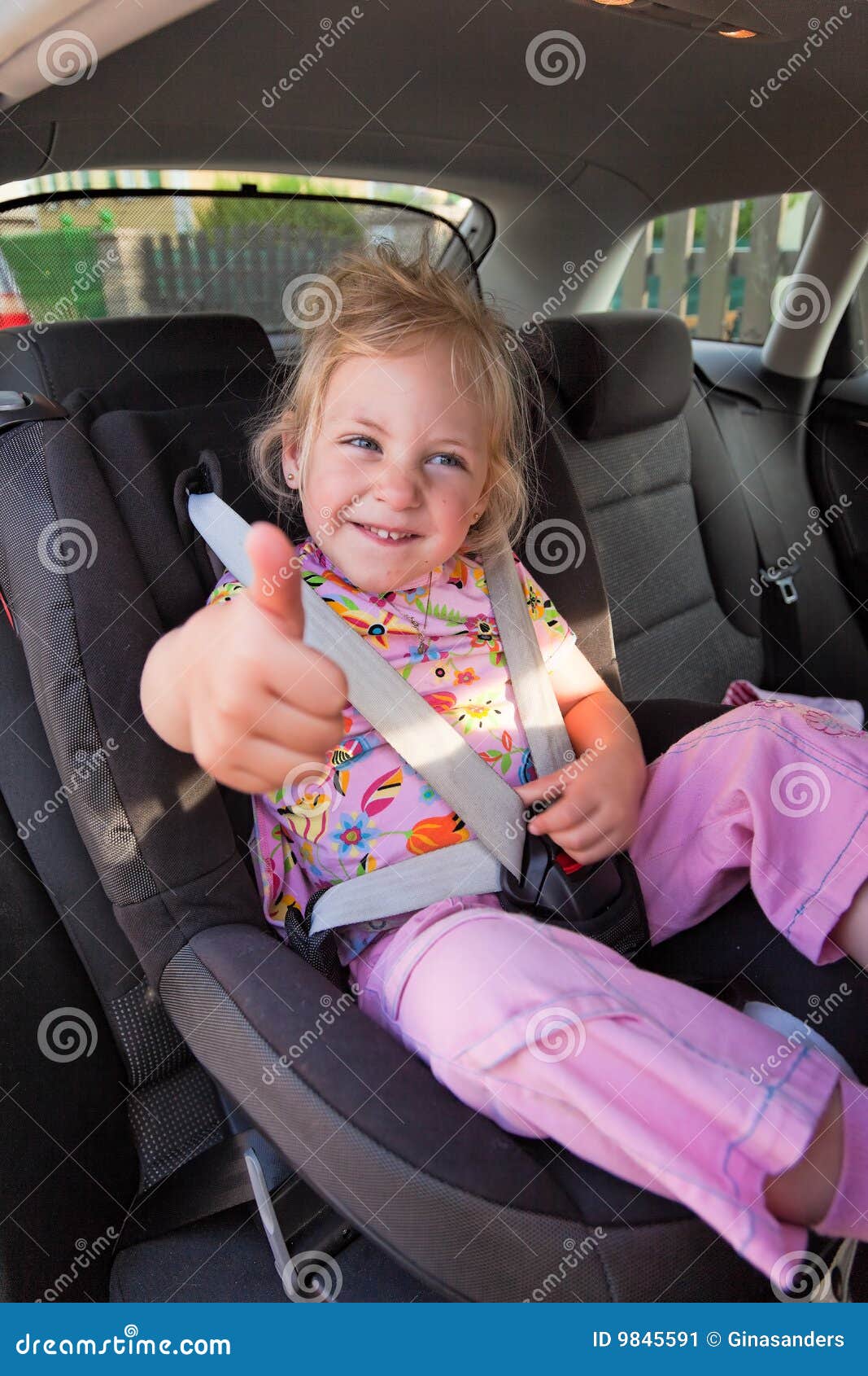 Child Seated in Child Seat in the Car Stock Image Image of buckle