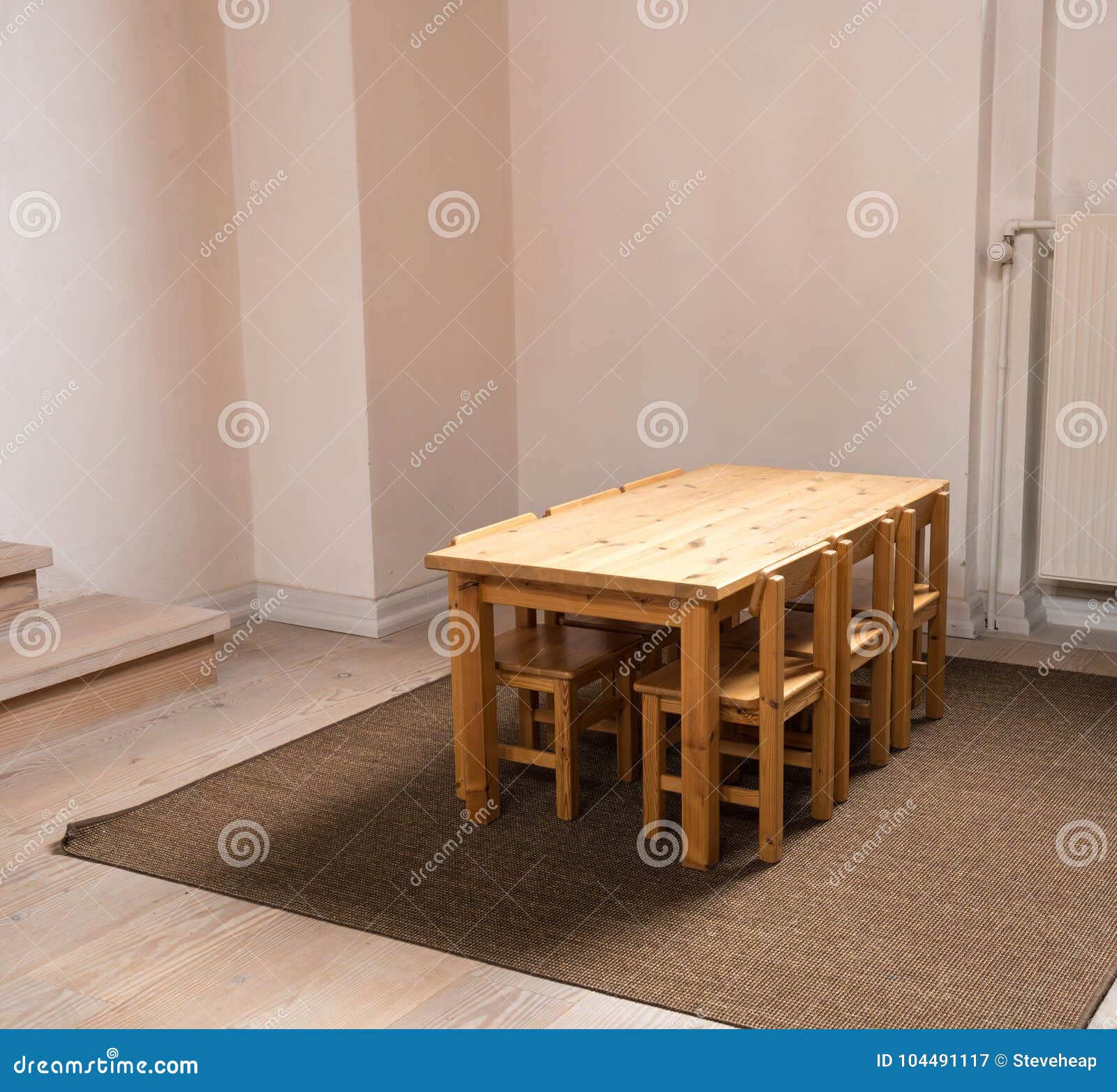 Child Sized Table And Six Chairs In Classroom Stock Image Image