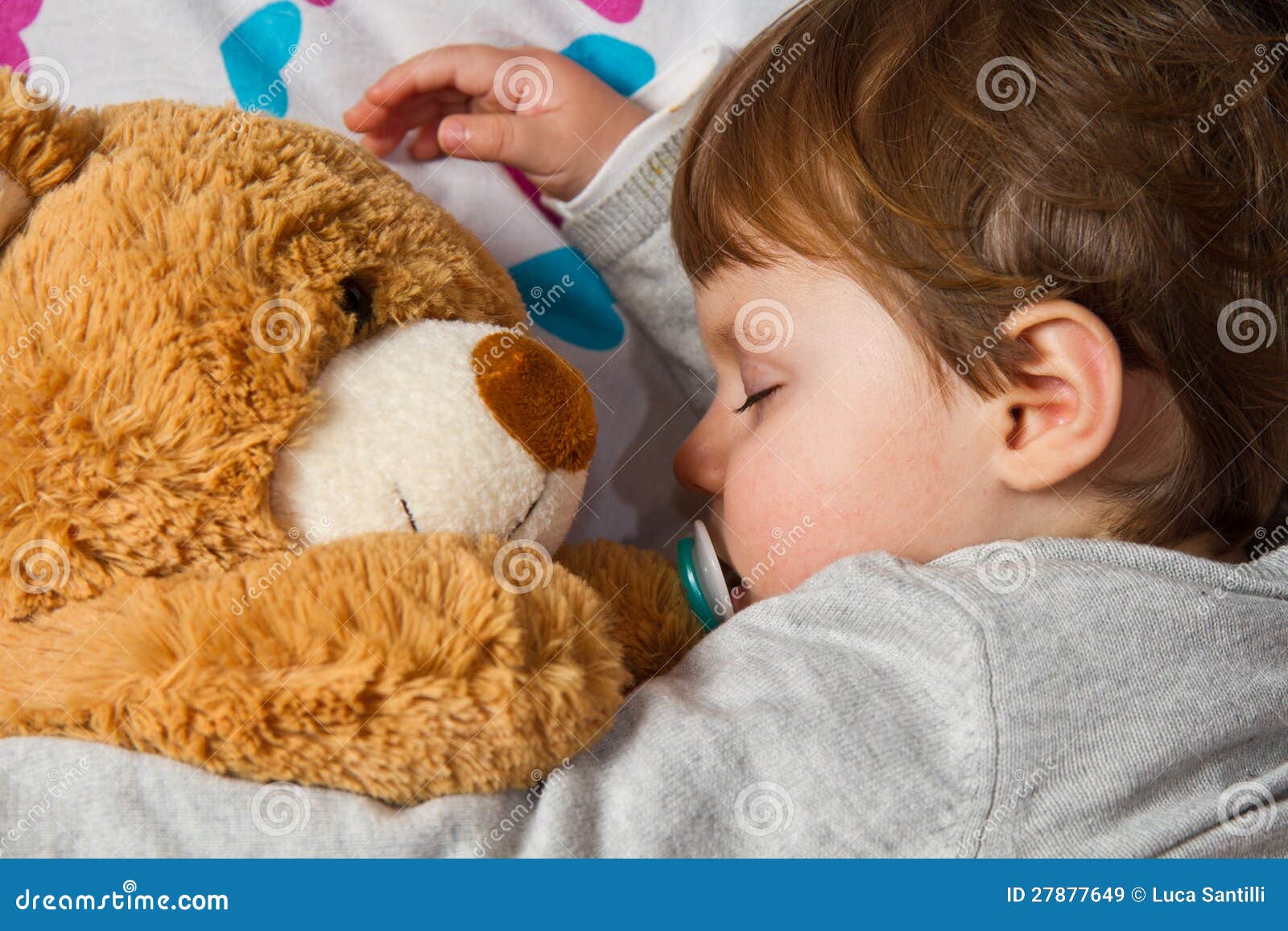 Child Sleeping With Teddy Bear Stock Image Image of family, healthy