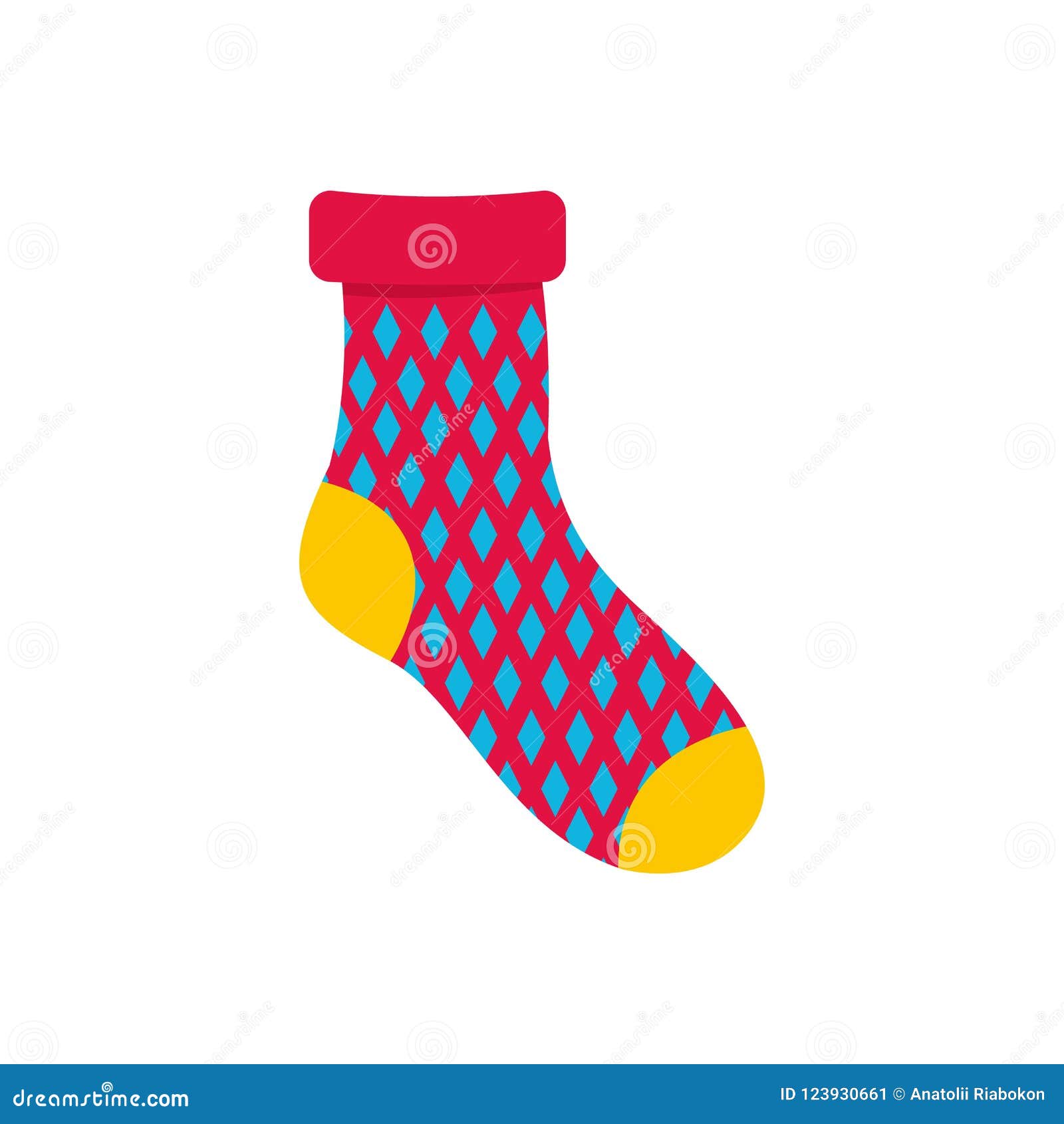 Child Sock Icon, Flat Style Stock Illustration - Illustration of soft ...