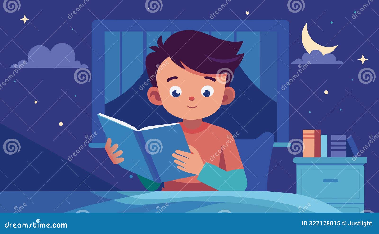 a child staying up past their bedtime unable to put down their ebook as they reach the climactic ending of their
