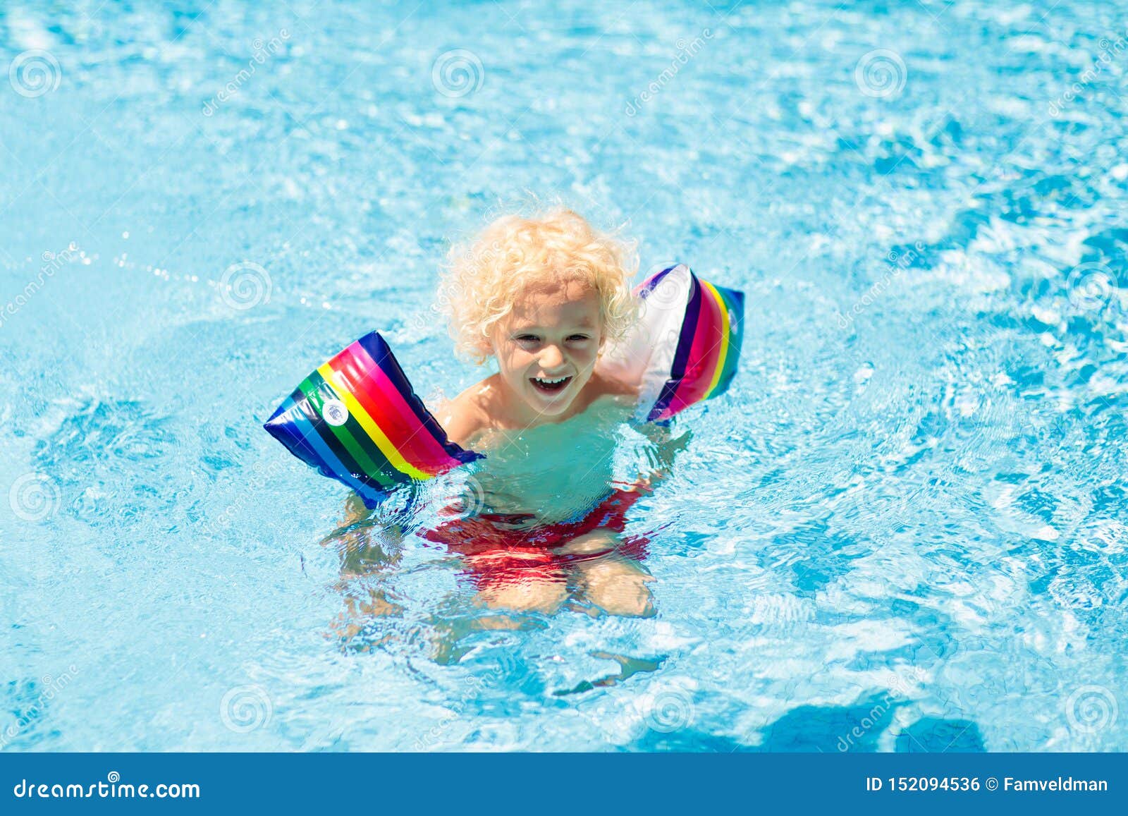 Swim Armband Inflatable Swimming Arm Band Kids Pool Float Armbands for Aftercare Swimming Training Orange 4pcs 