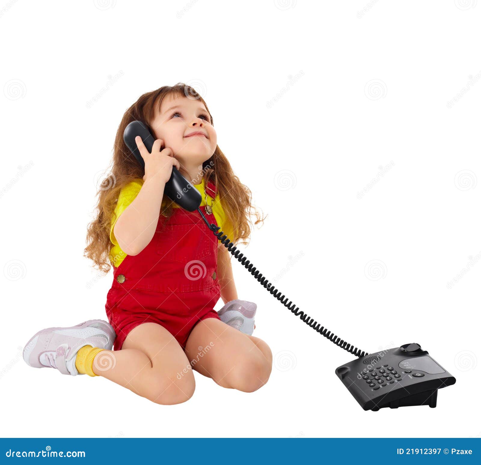 Child talking on the phone stock image. Image of background 21912397