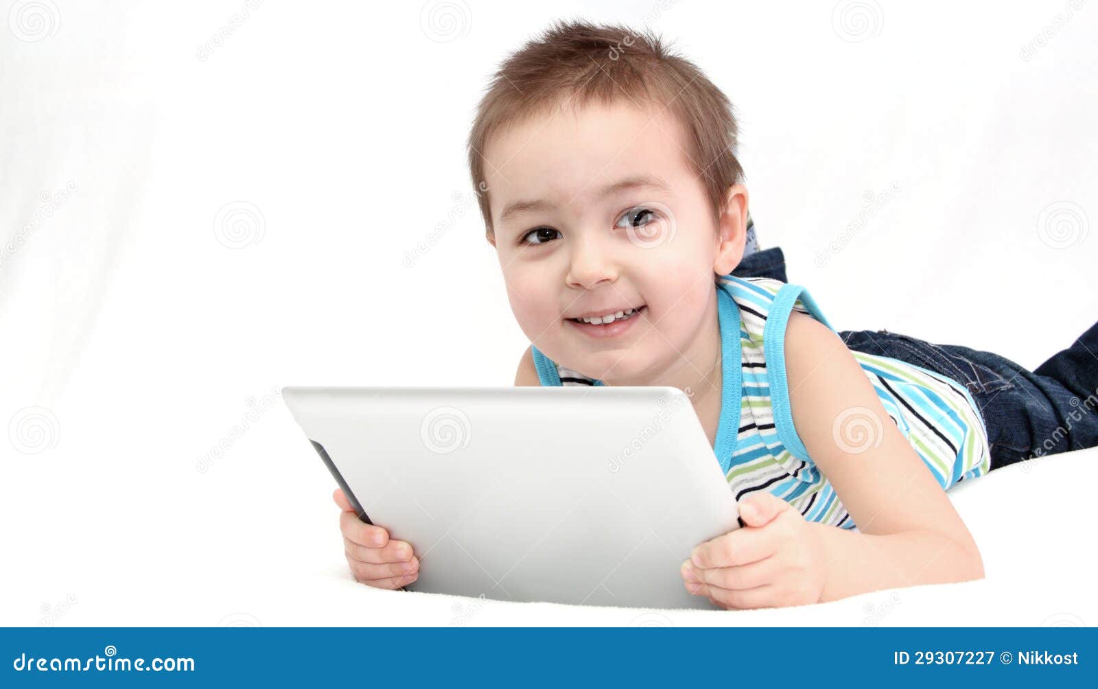 child with touchpad