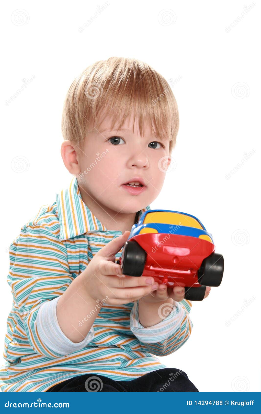 Child with a toy car stock photo. Image of eyes, emotion 14294788