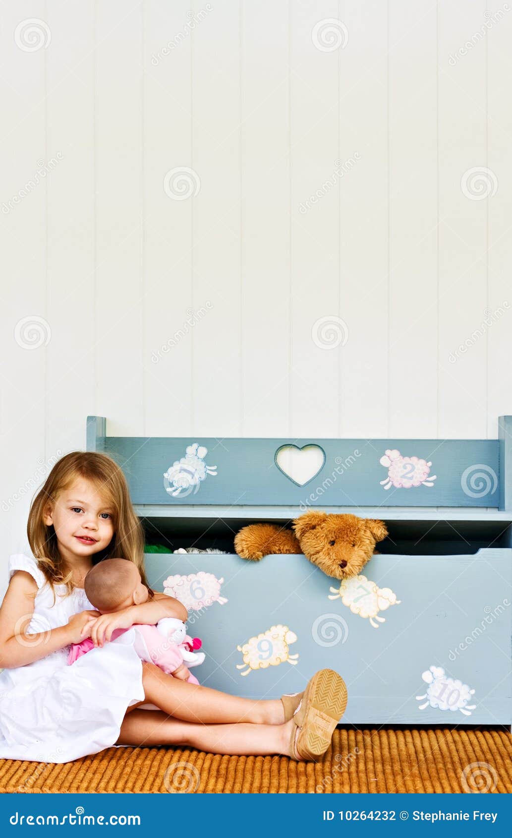 Child with toy chest stock photo. Image of indoors, wooden 10264232